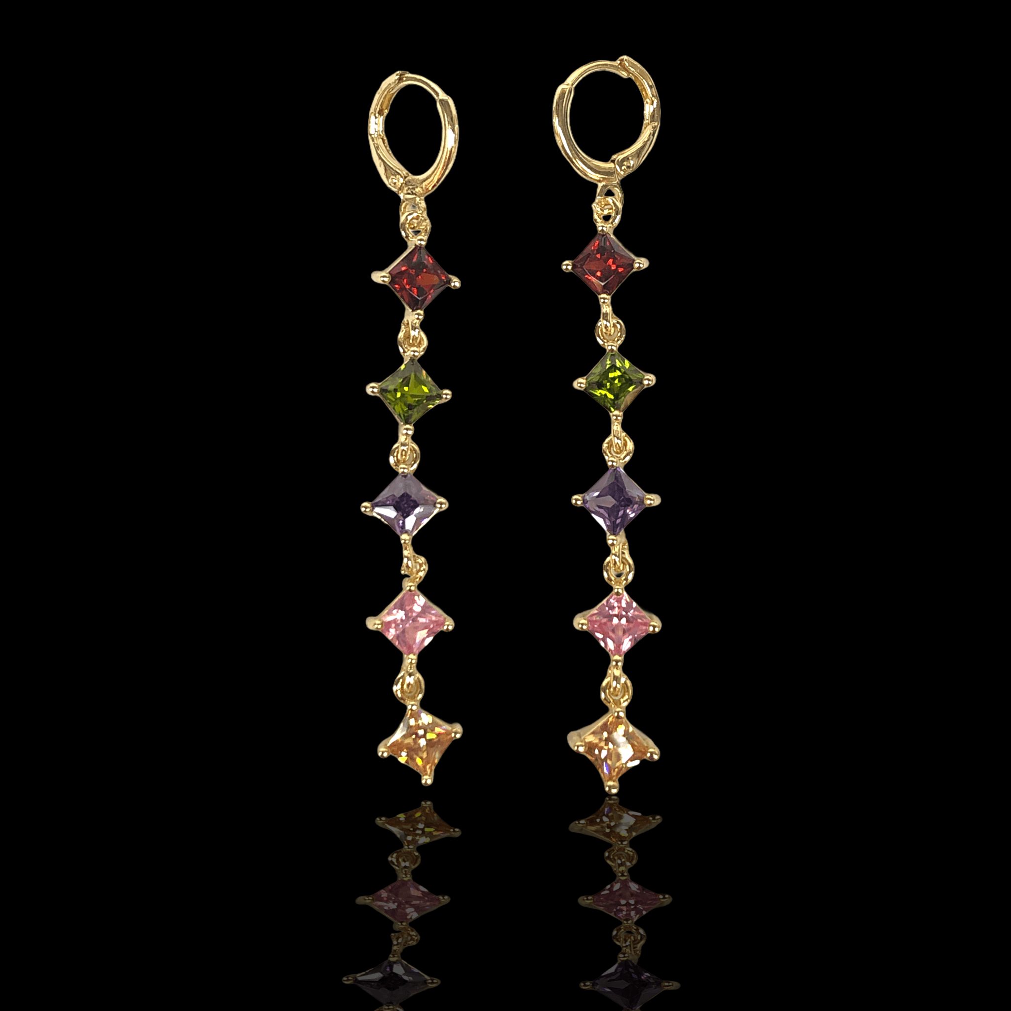 OLE 0199 -18K Gold Filled Oro Laminado EARRINGS, NEW - KUANIA