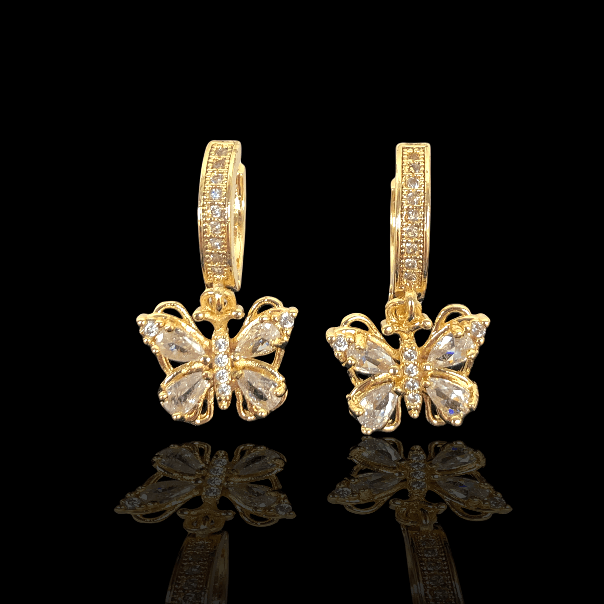 OLE 0201 -18K Gold Filled Oro Laminado EARRINGS, NEW - KUANIA