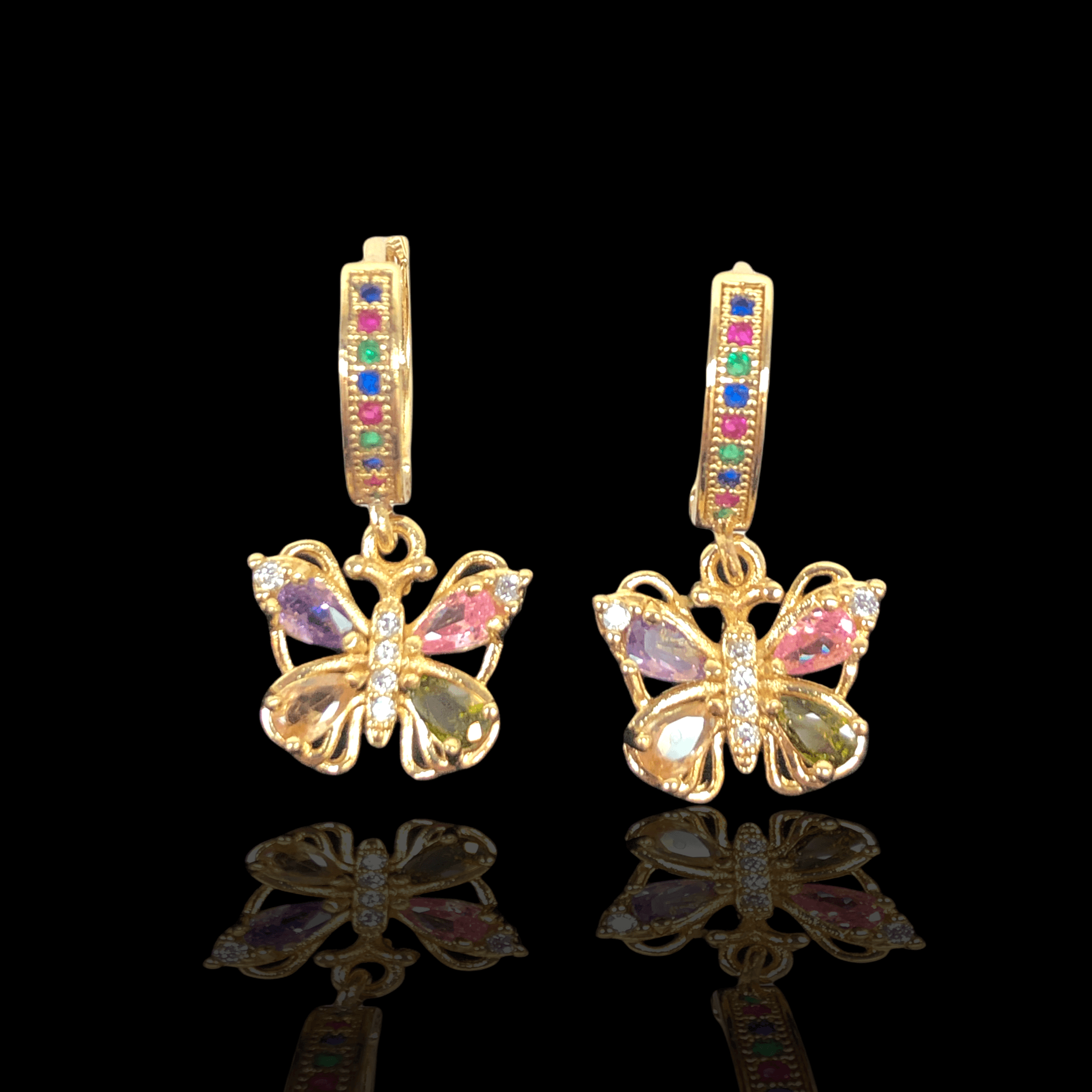 OLE 0201 -18K Gold Filled Oro Laminado EARRINGS, NEW - KUANIA