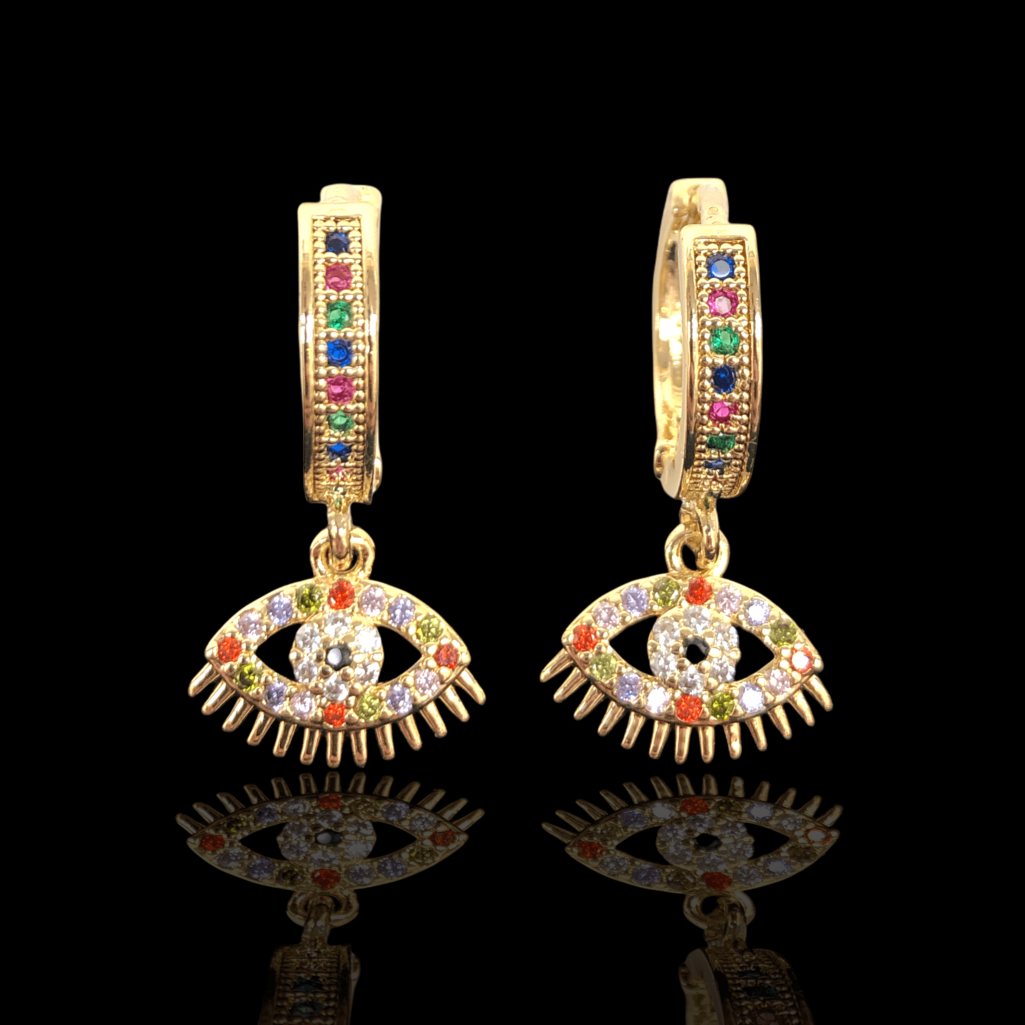 OLE 0211 -18K Gold Filled Oro Laminado EARRINGS, NEW - KUANIA