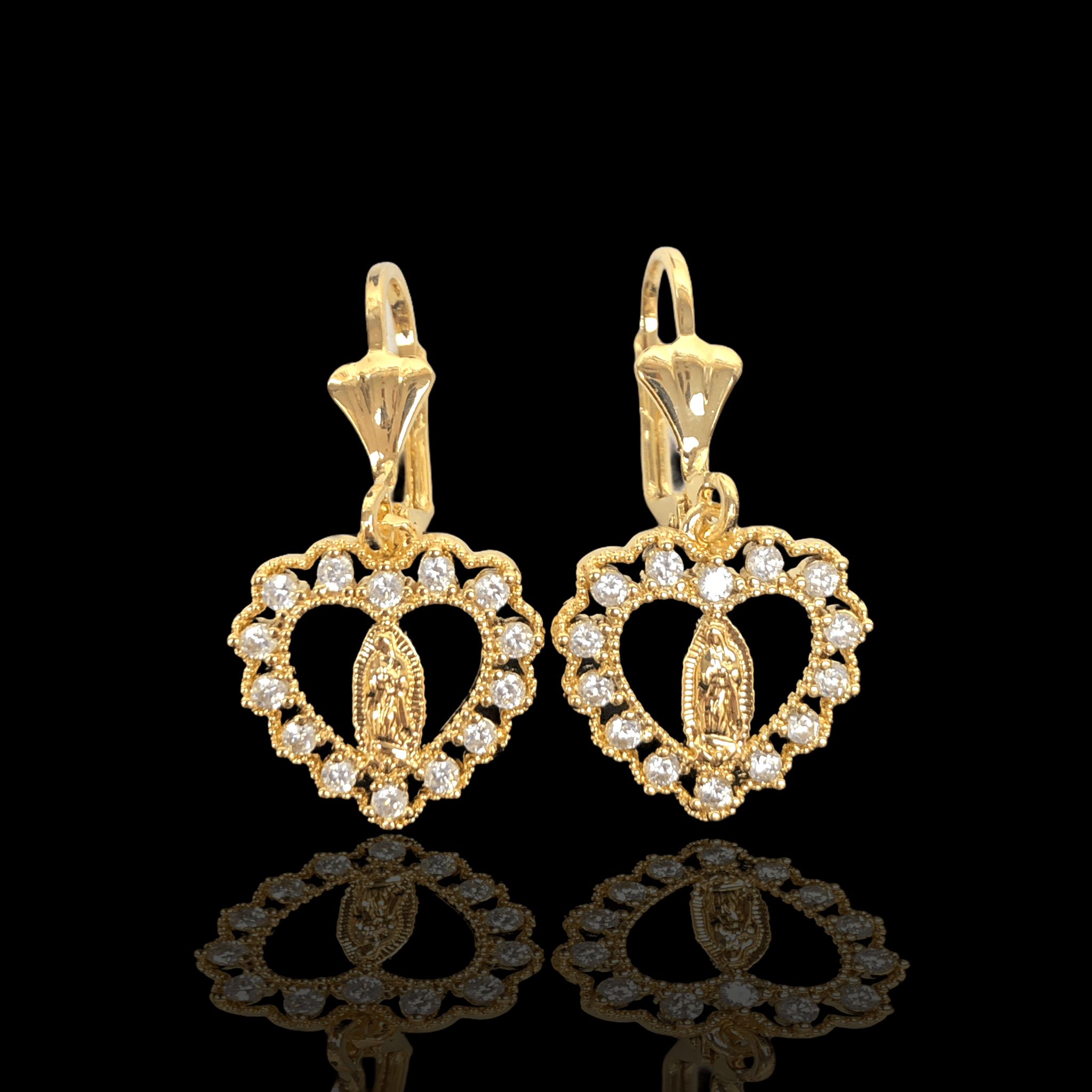 OLE 0215 -18K Gold Filled Oro Laminado EARRINGS, NEW - KUANIA