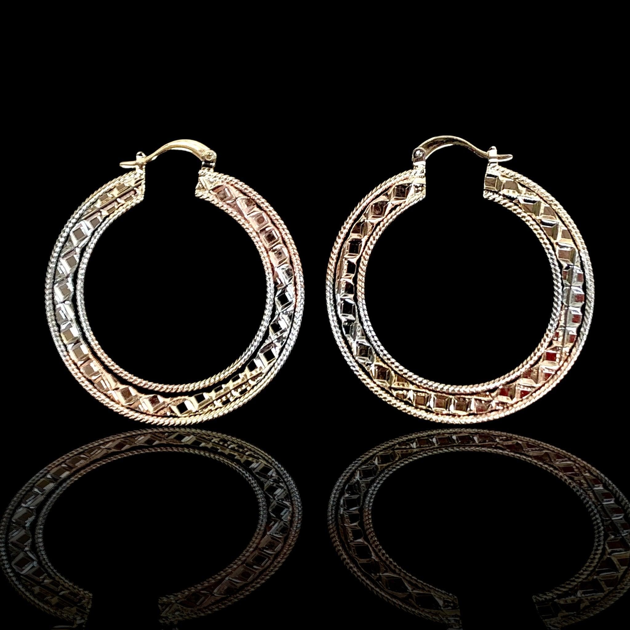 OLE 0219 -18K Gold Filled Oro Laminado EARRINGS, NEW - KUANIA