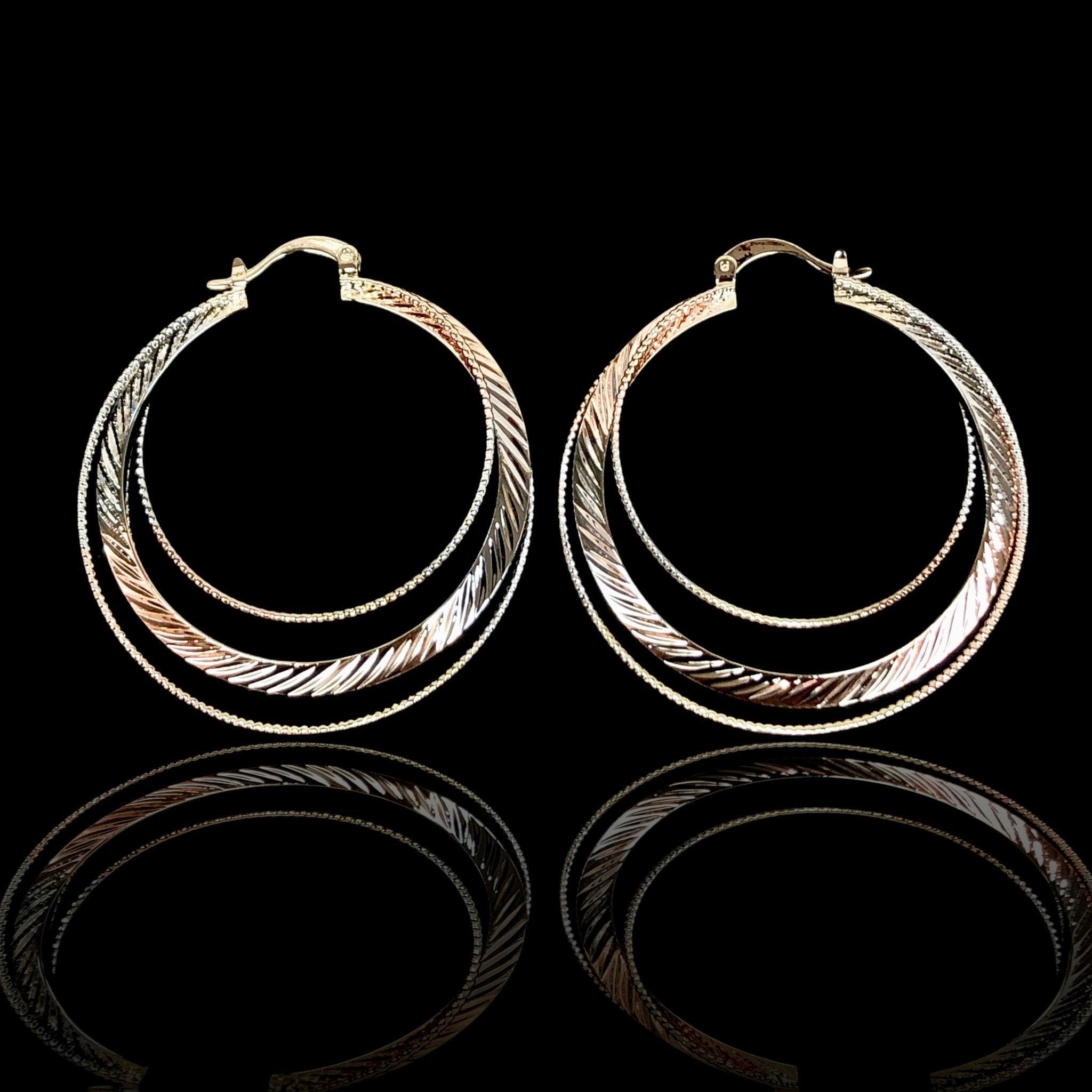 OLE 0221 -18K Gold Filled Oro Laminado EARRINGS, NEW - KUANIA