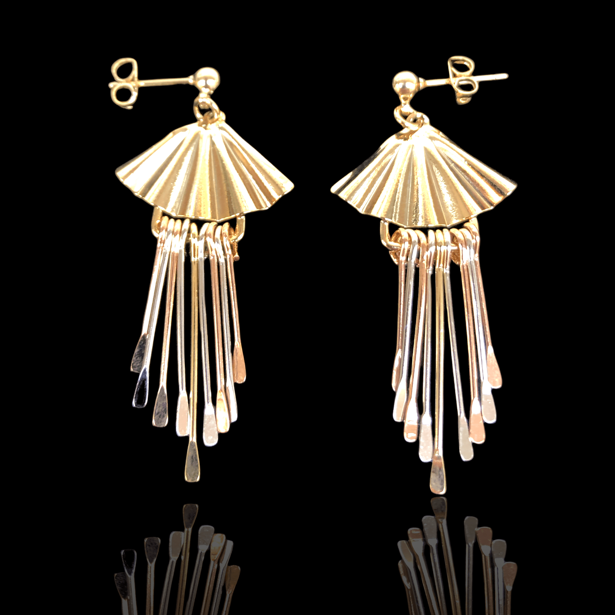 OLE 0222 -18K Gold Filled Oro Laminado EARRINGS, NEW - KUANIA