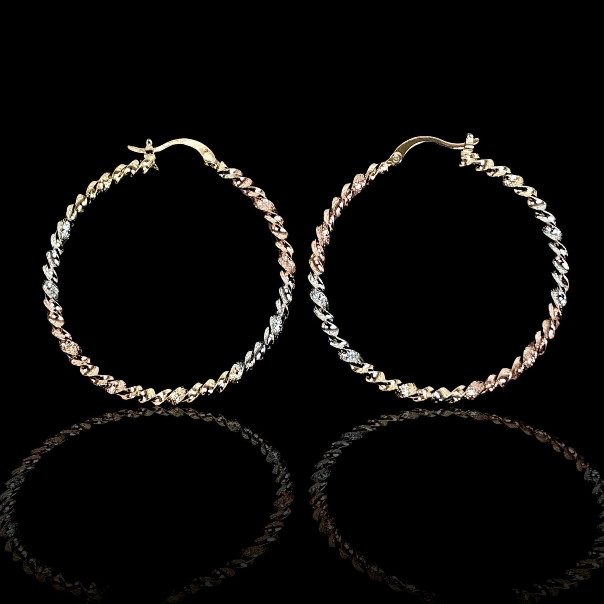 OLE 0224 -18K Gold Filled Oro Laminado EARRINGS, NEW - KUANIA