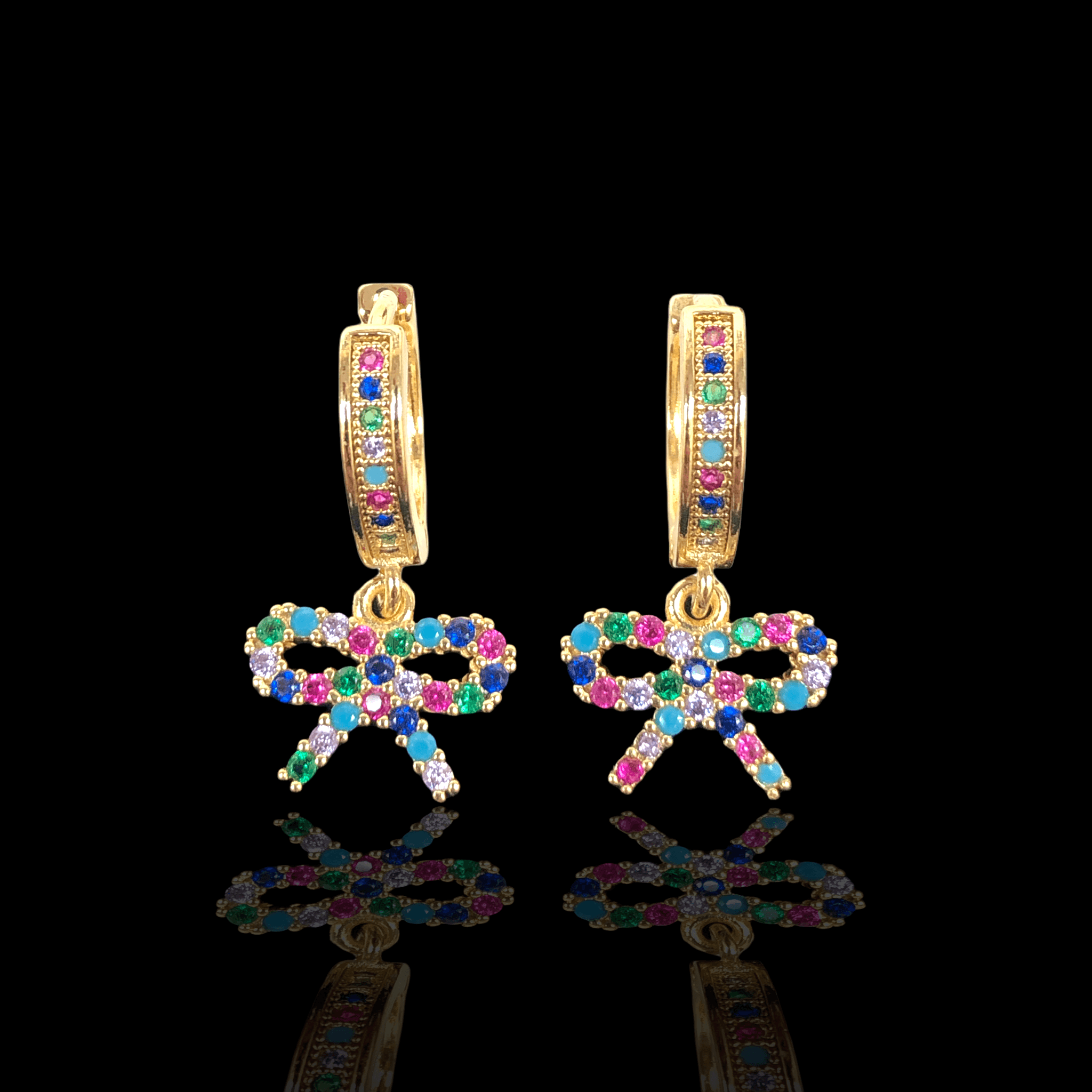 OLE 0229 -18K Gold Filled Oro Laminado EARRINGS, NEW - KUANIA