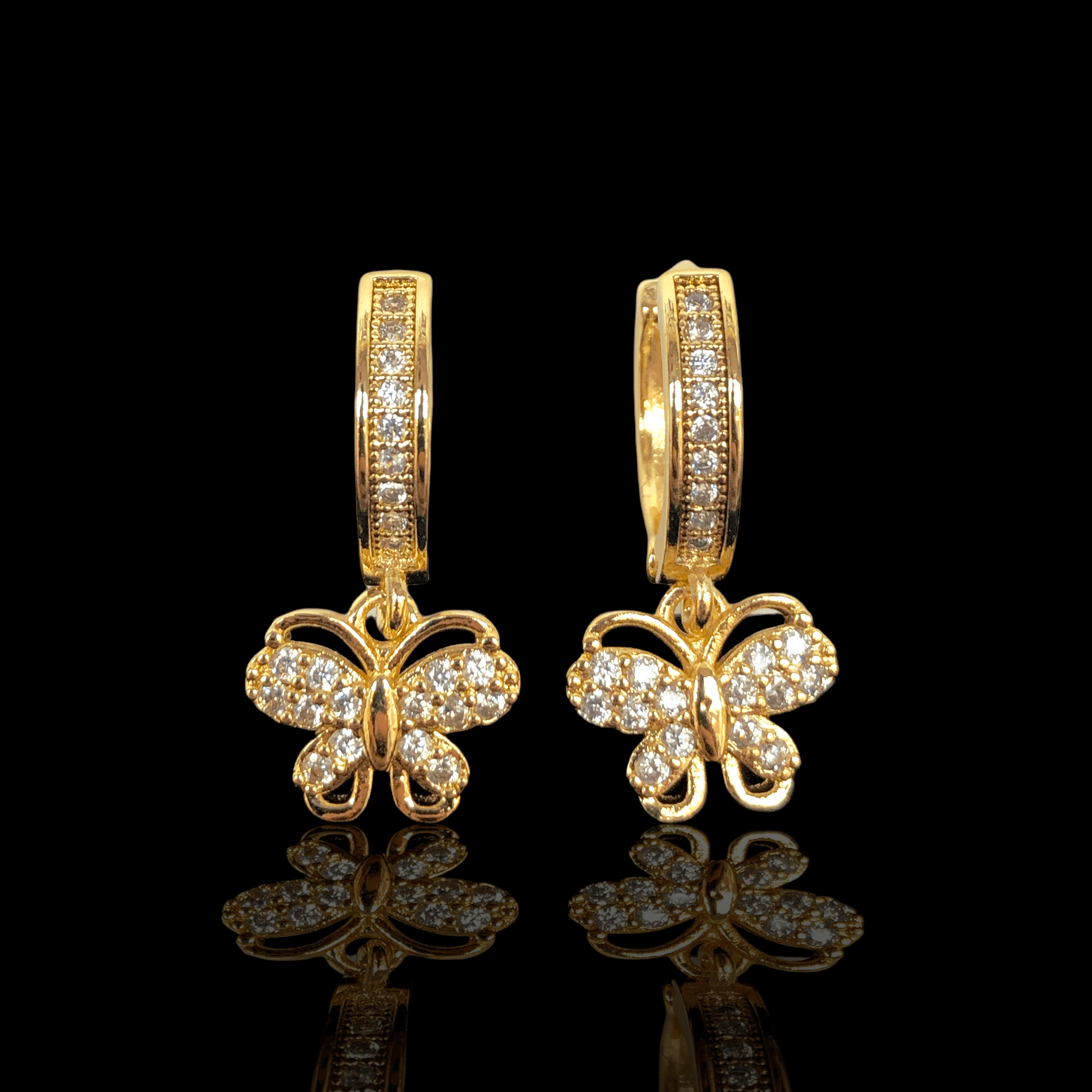 OLE 0236 -18K Gold Filled Oro Laminado EARRINGS, NEW - KUANIA