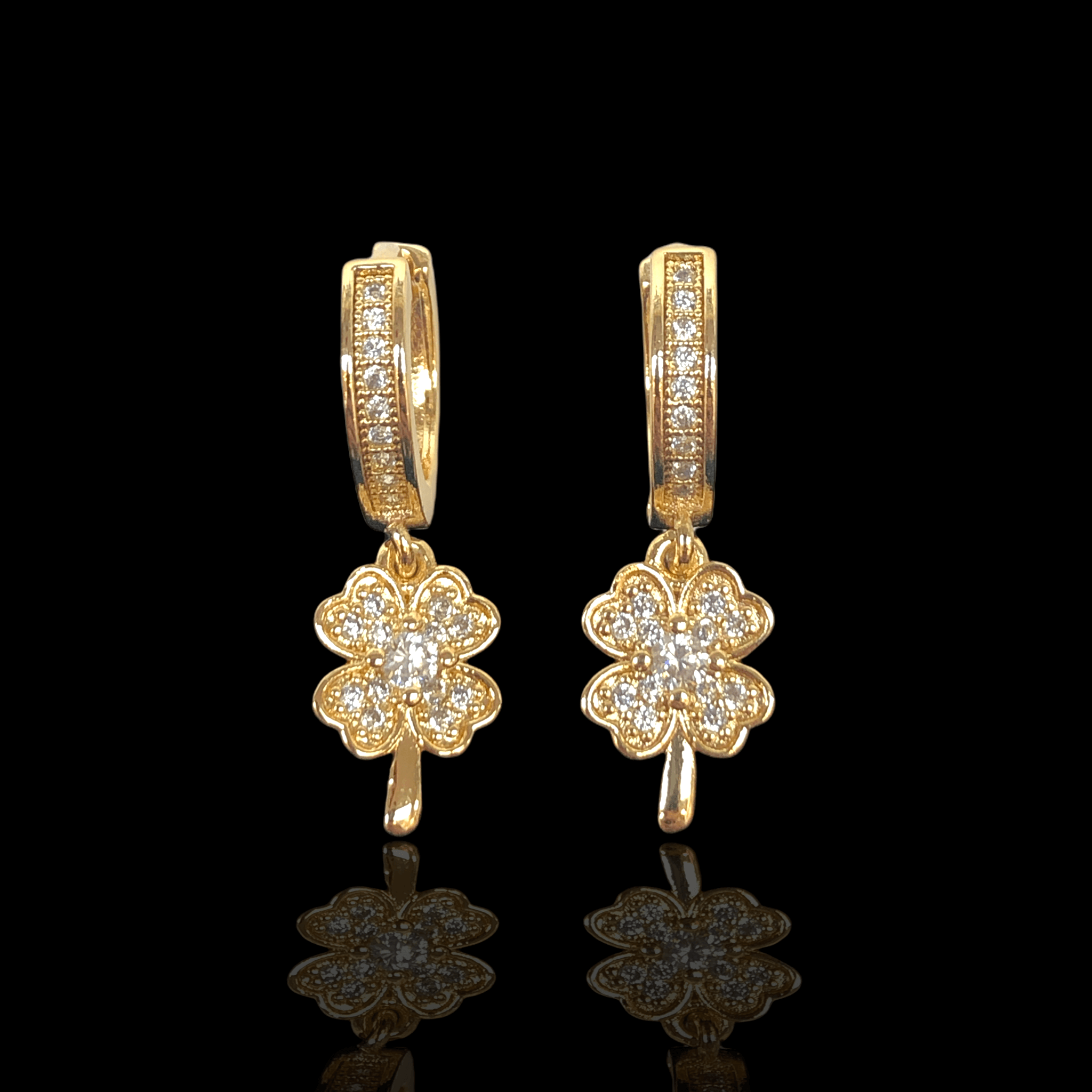 OLE 0240 -18K Gold Filled Oro Laminado EARRINGS, NEW - KUANIA