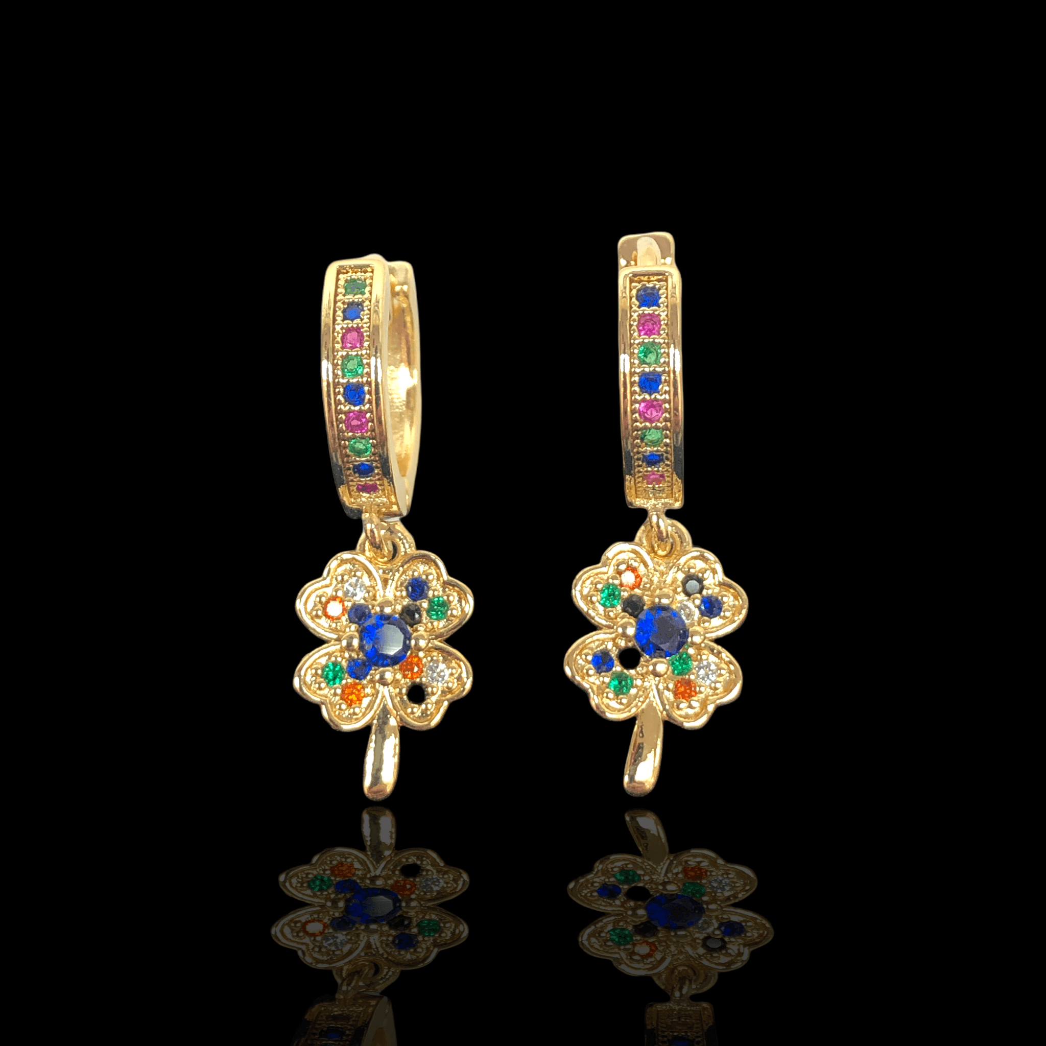 OLE 0240 -18K Gold Filled Oro Laminado EARRINGS, NEW - KUANIA