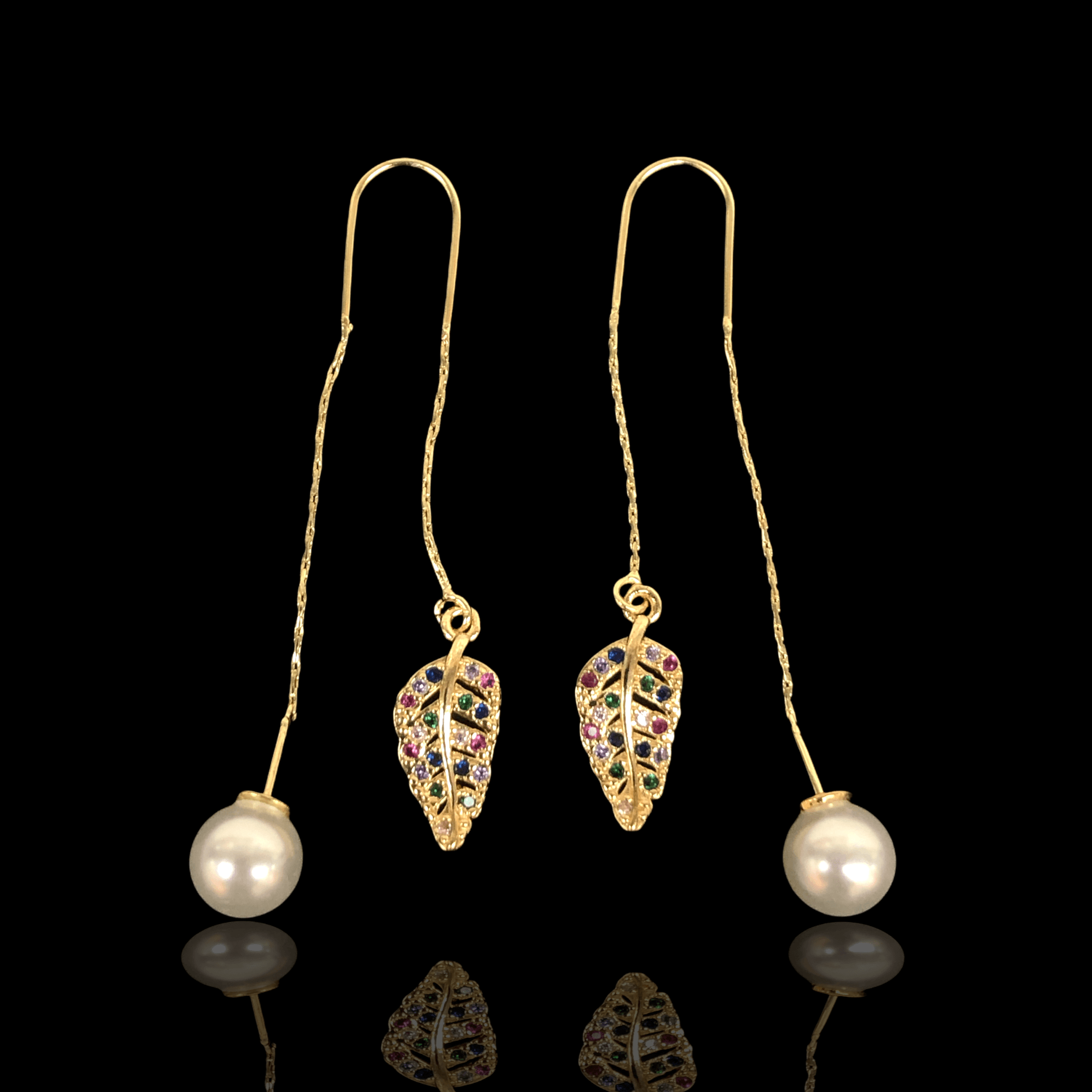 OLE 0246 -18K Gold Filled Oro Laminado EARRINGS, NEW - KUANIA