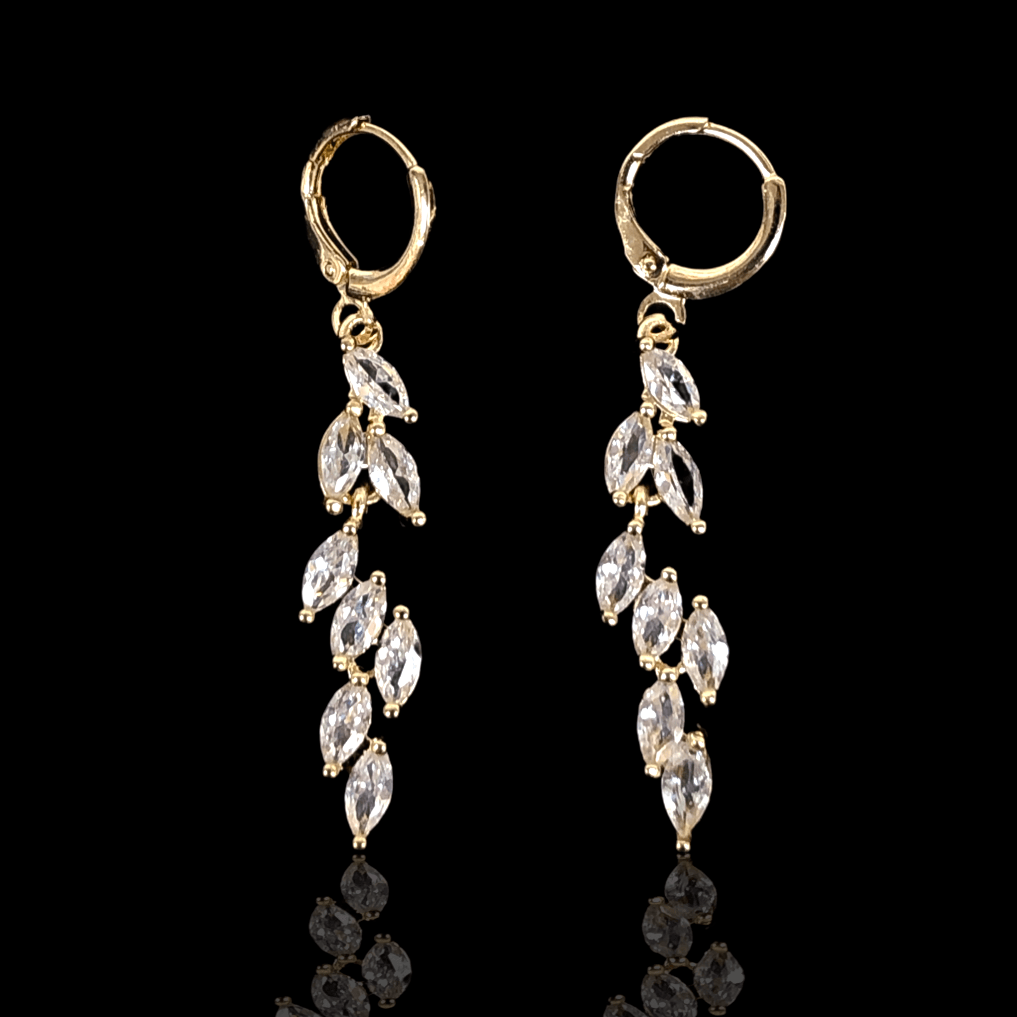 OLE 0260 -18K Gold Filled Oro Laminado EARRINGS, new - KUANIA