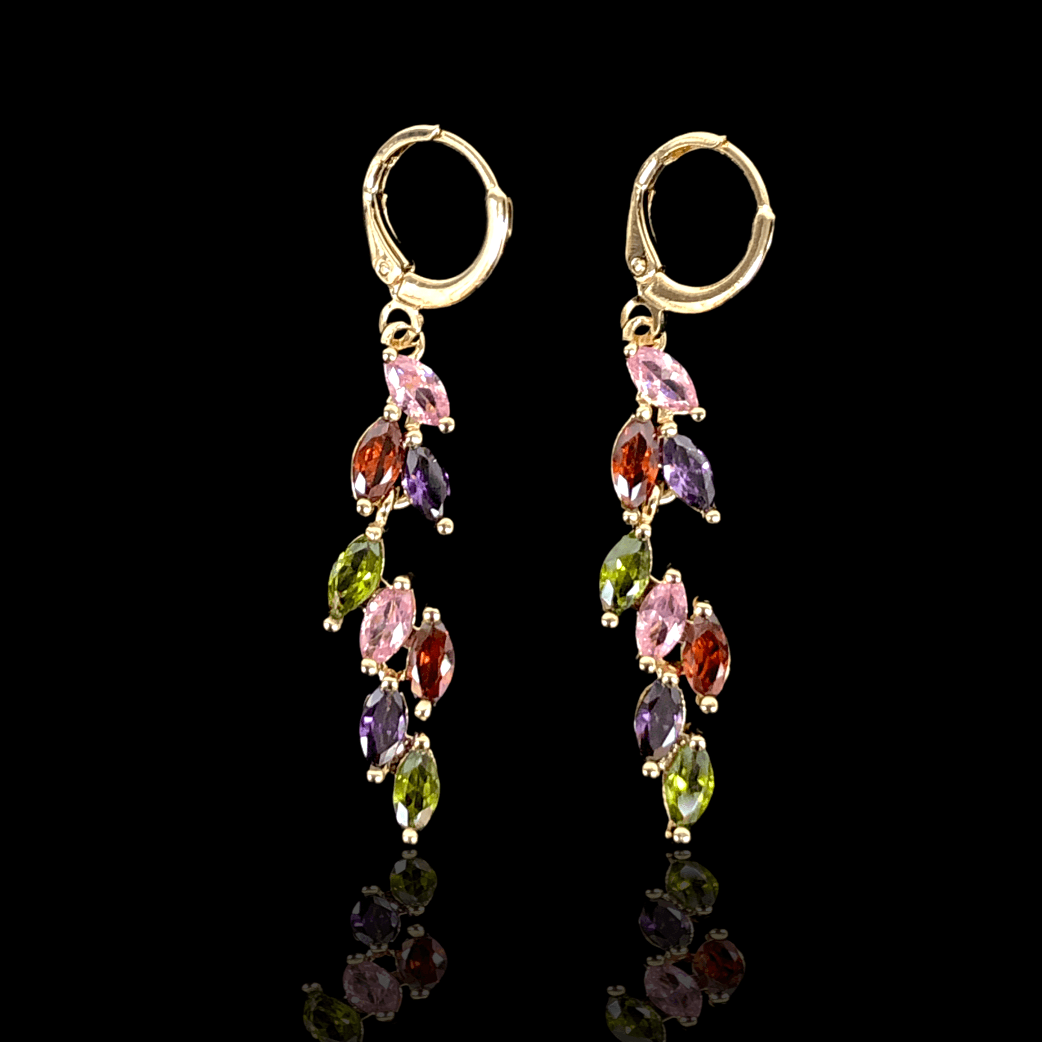 OLE 0260 -18K Gold Filled Oro Laminado EARRINGS, new - KUANIA