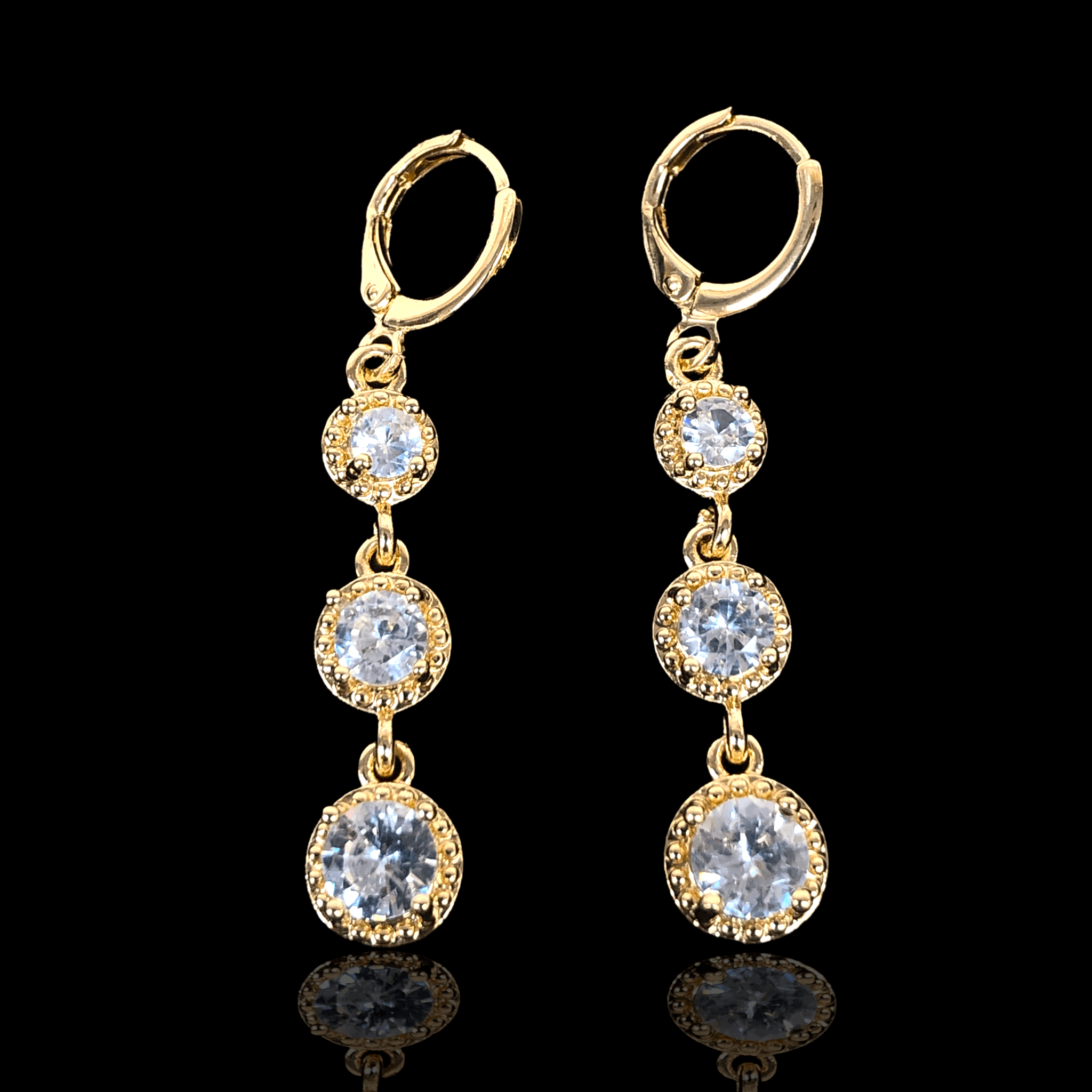 OLE 0284 -18K Gold Filled Oro Laminado EARRINGS, NEW - KUANIA