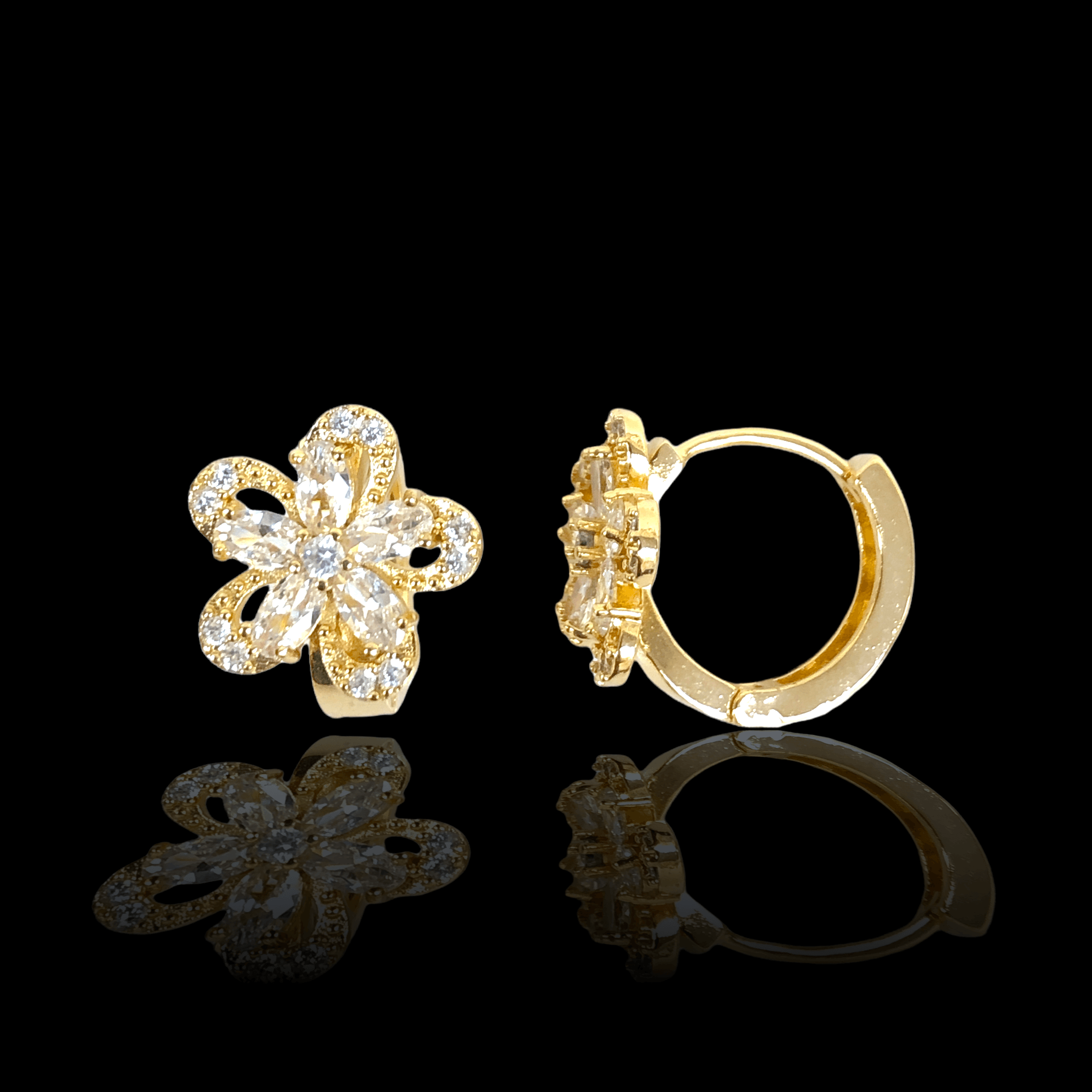 OLE 0285 -18K Gold Filled Oro Laminado EARRINGS, NEW - KUANIA