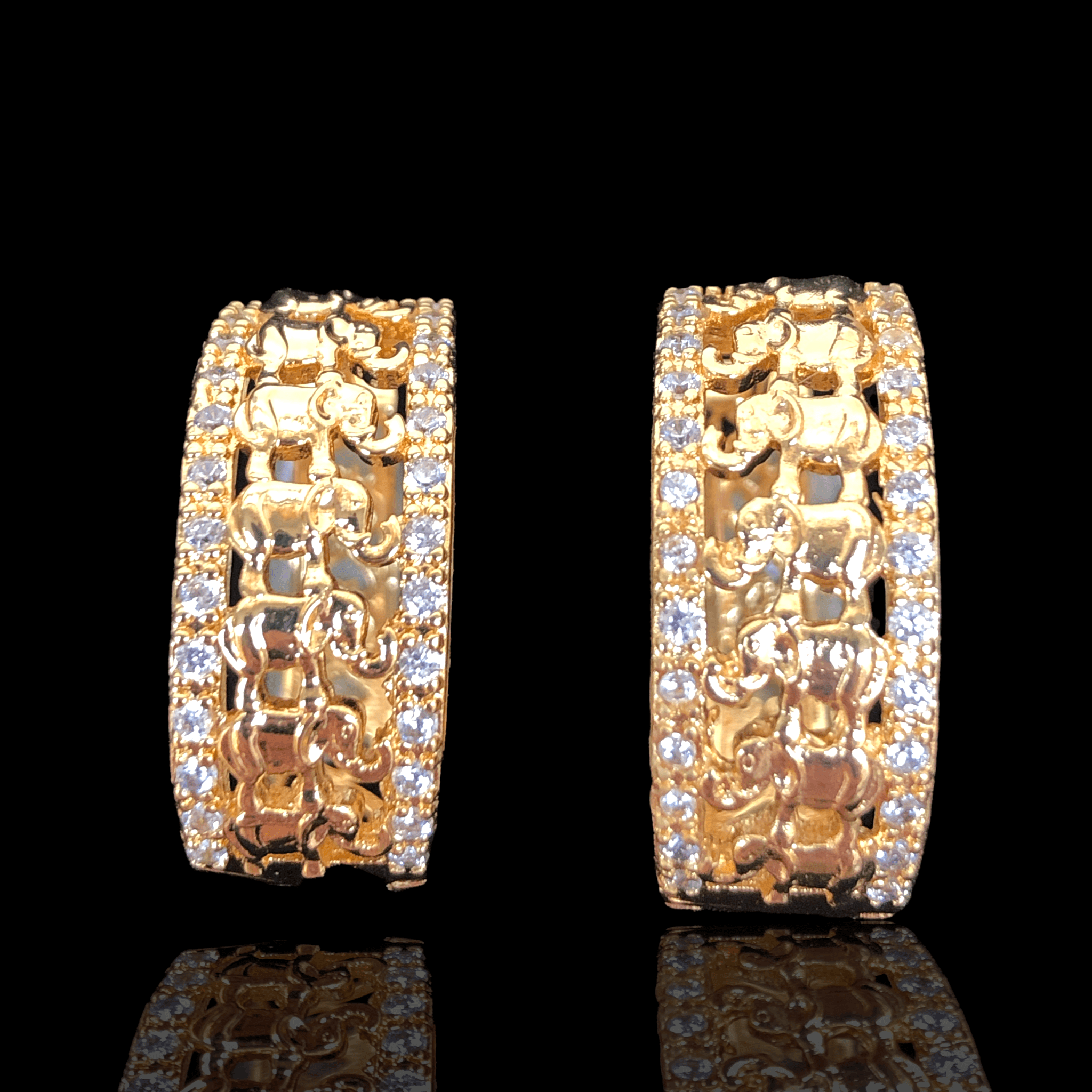 OLE 0287 -18K Gold Filled Oro Laminado EARRINGS, NEW - KUANIA