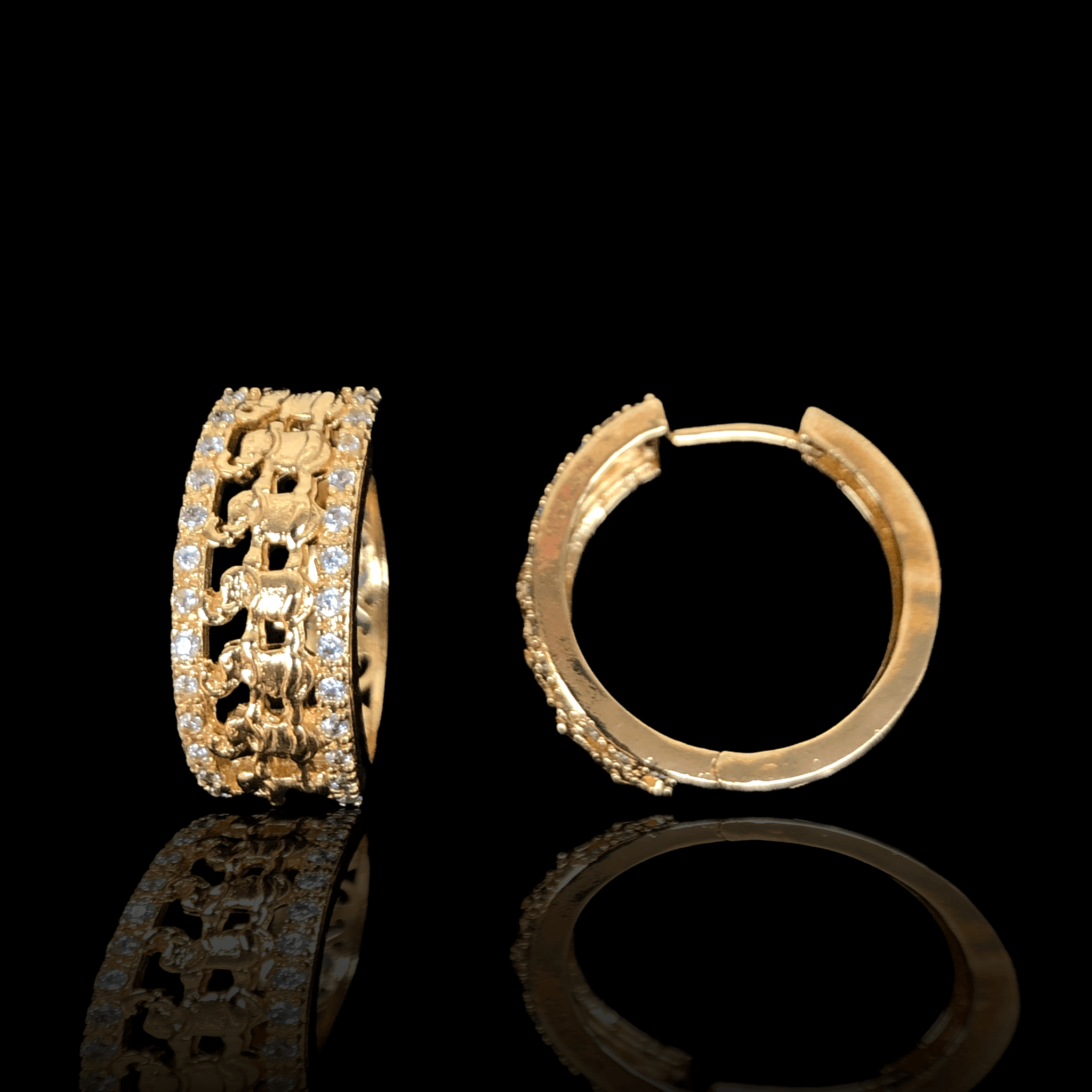 OLE 0287 -18K Gold Filled Oro Laminado EARRINGS, NEW - KUANIA