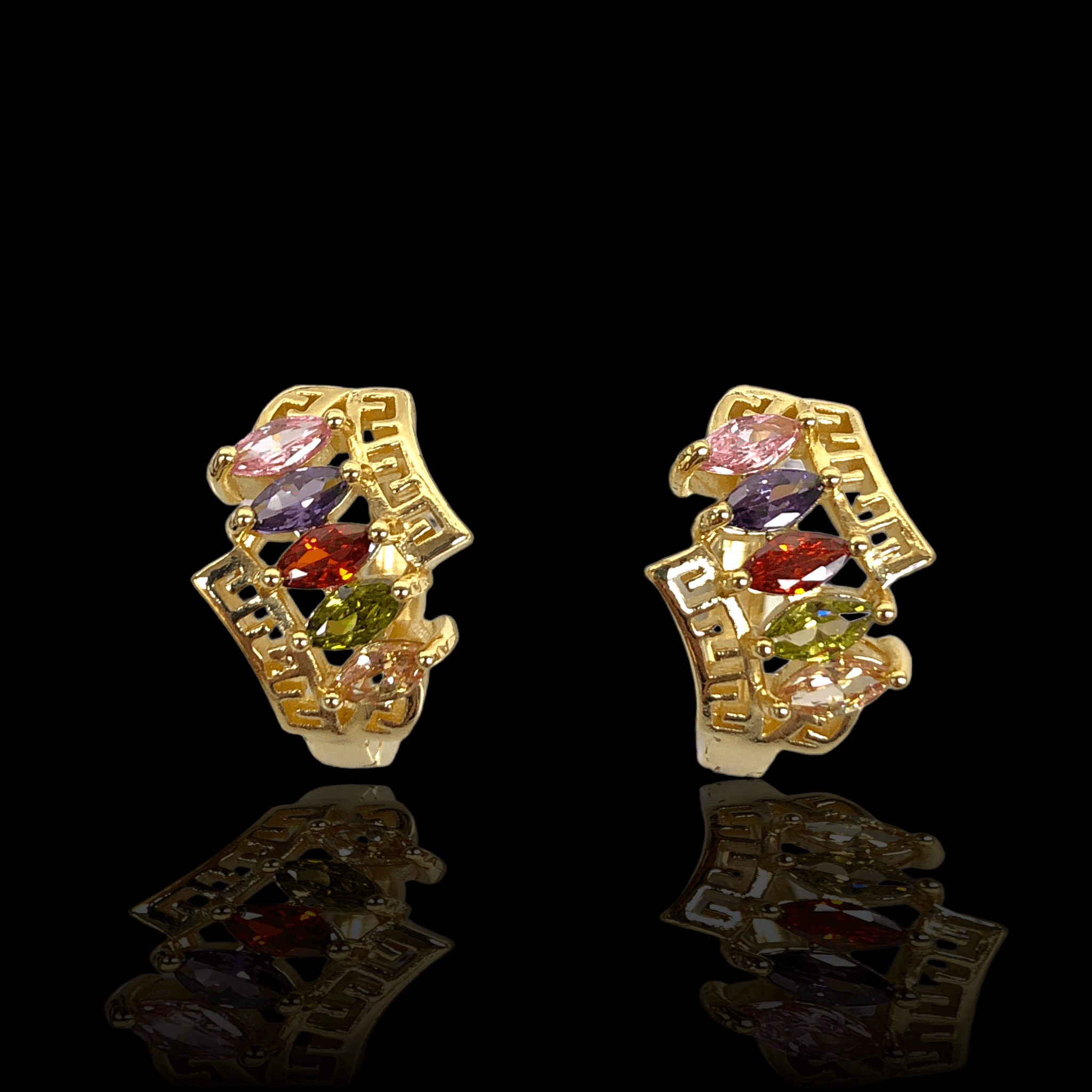 OLE 0297 -18K Gold Filled Oro Laminado EARRINGS, NEW - KUANIA