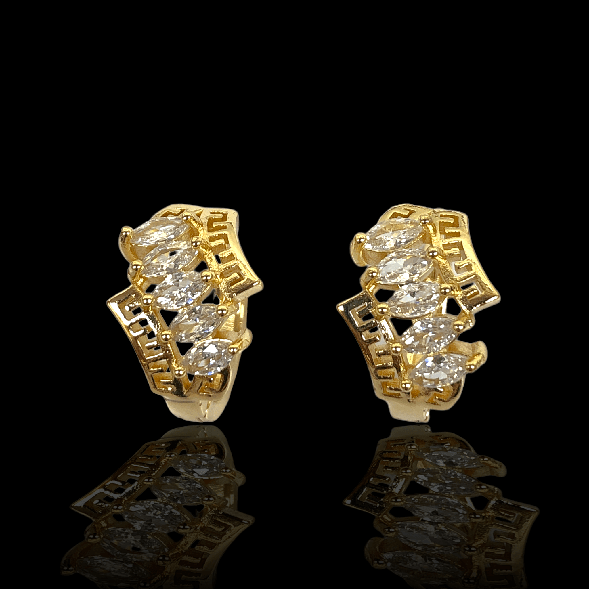 OLE 0297 -18K Gold Filled Oro Laminado EARRINGS, NEW - KUANIA