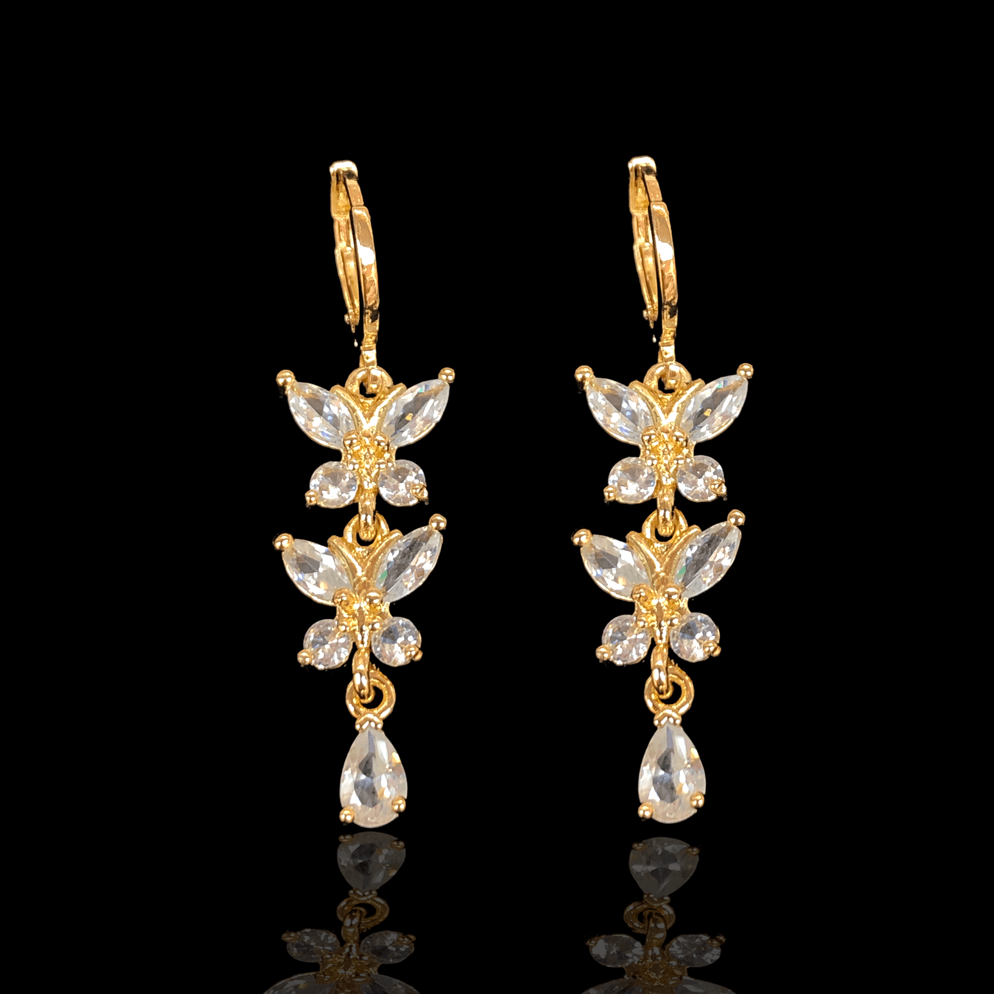 OLE 0301 -18K Gold Filled Oro Laminado EARRINGS, NEW - KUANIA