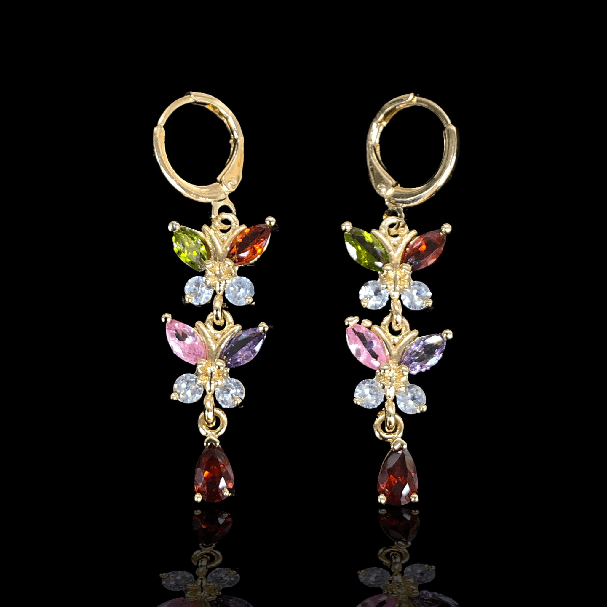 OLE 0301 -18K Gold Filled Oro Laminado EARRINGS, NEW - KUANIA