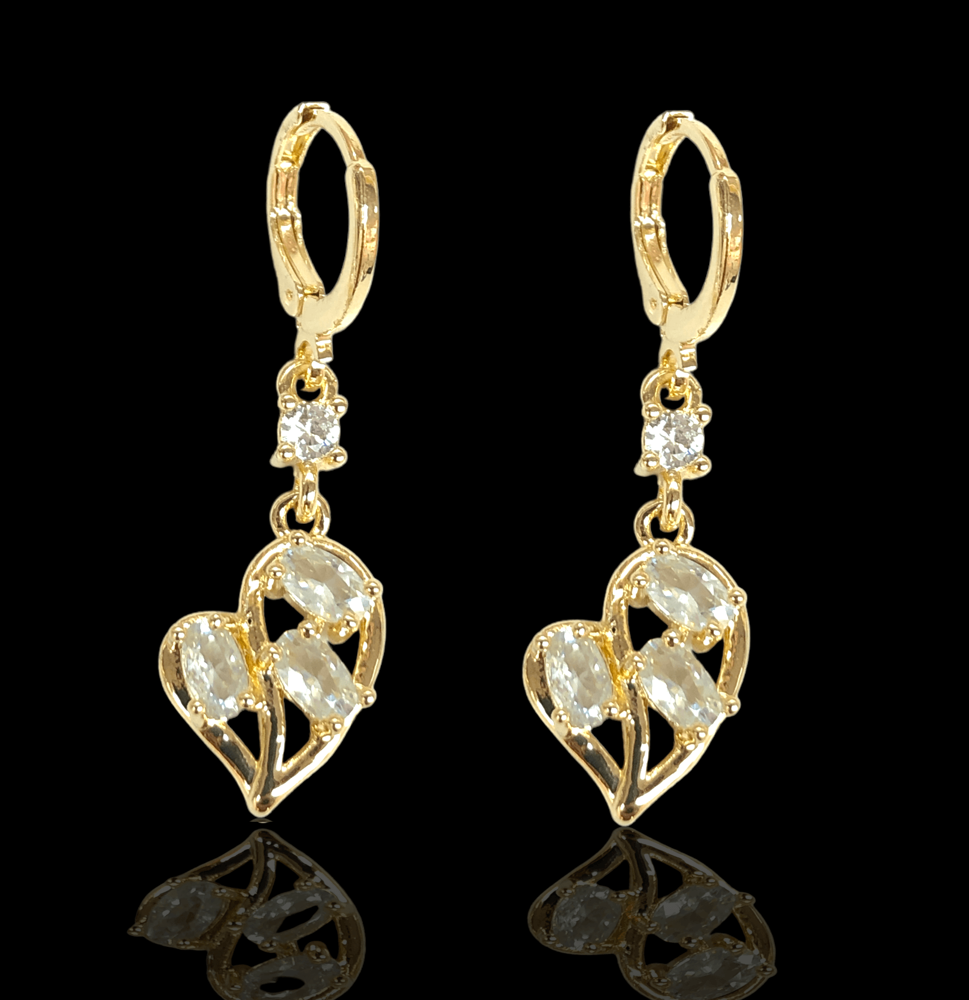 OLE 0302 -18K Gold Filled Oro Laminado EARRINGS, NEW - KUANIA