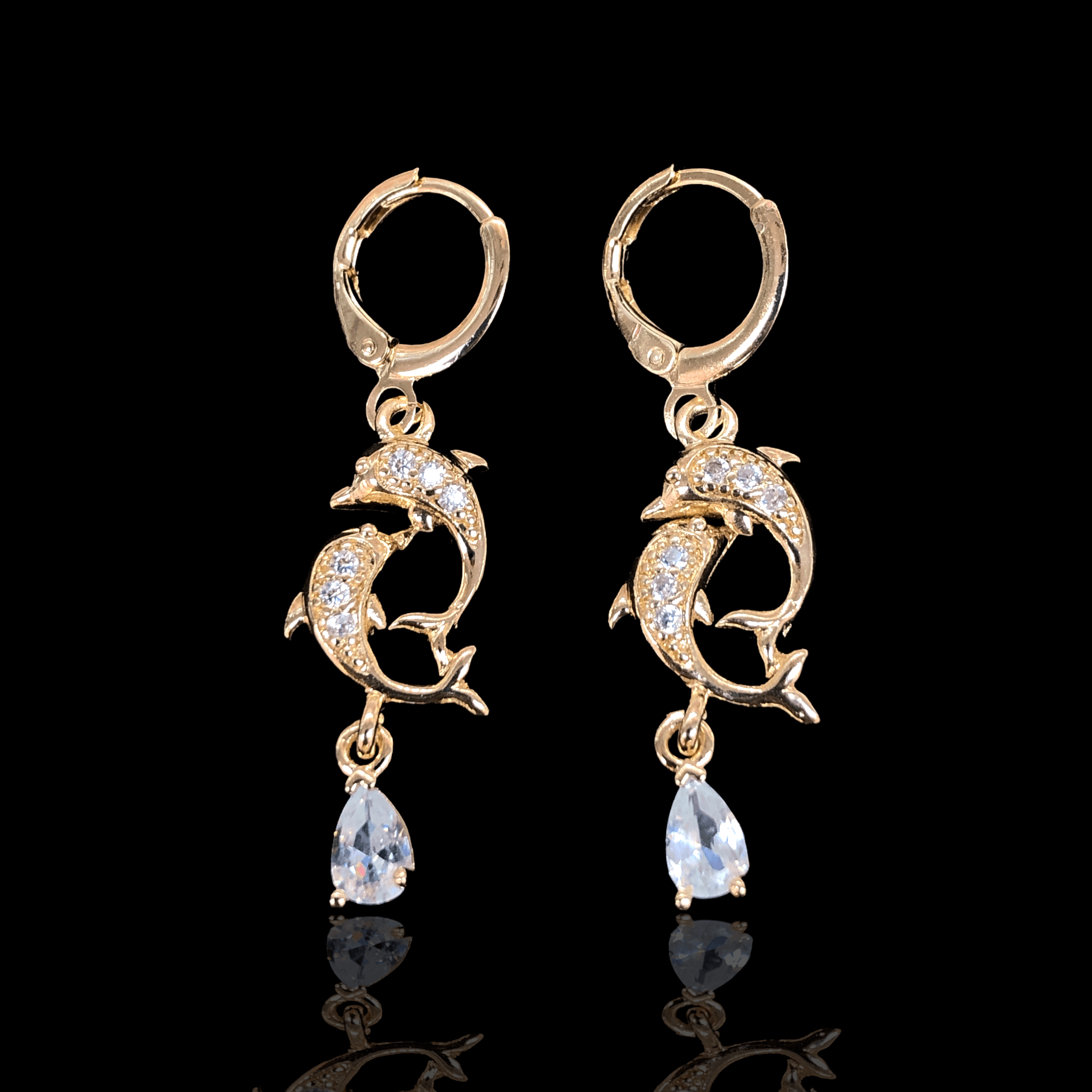 OLE 0303 -18K Gold Filled Oro Laminado EARRINGS, NEW - KUANIA