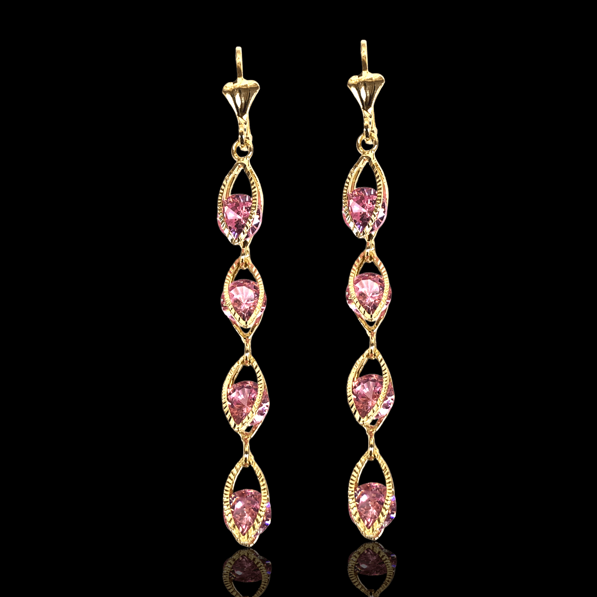 OLE 0309 -18K Gold Filled Oro Laminado EARRINGS, NEW - KUANIA