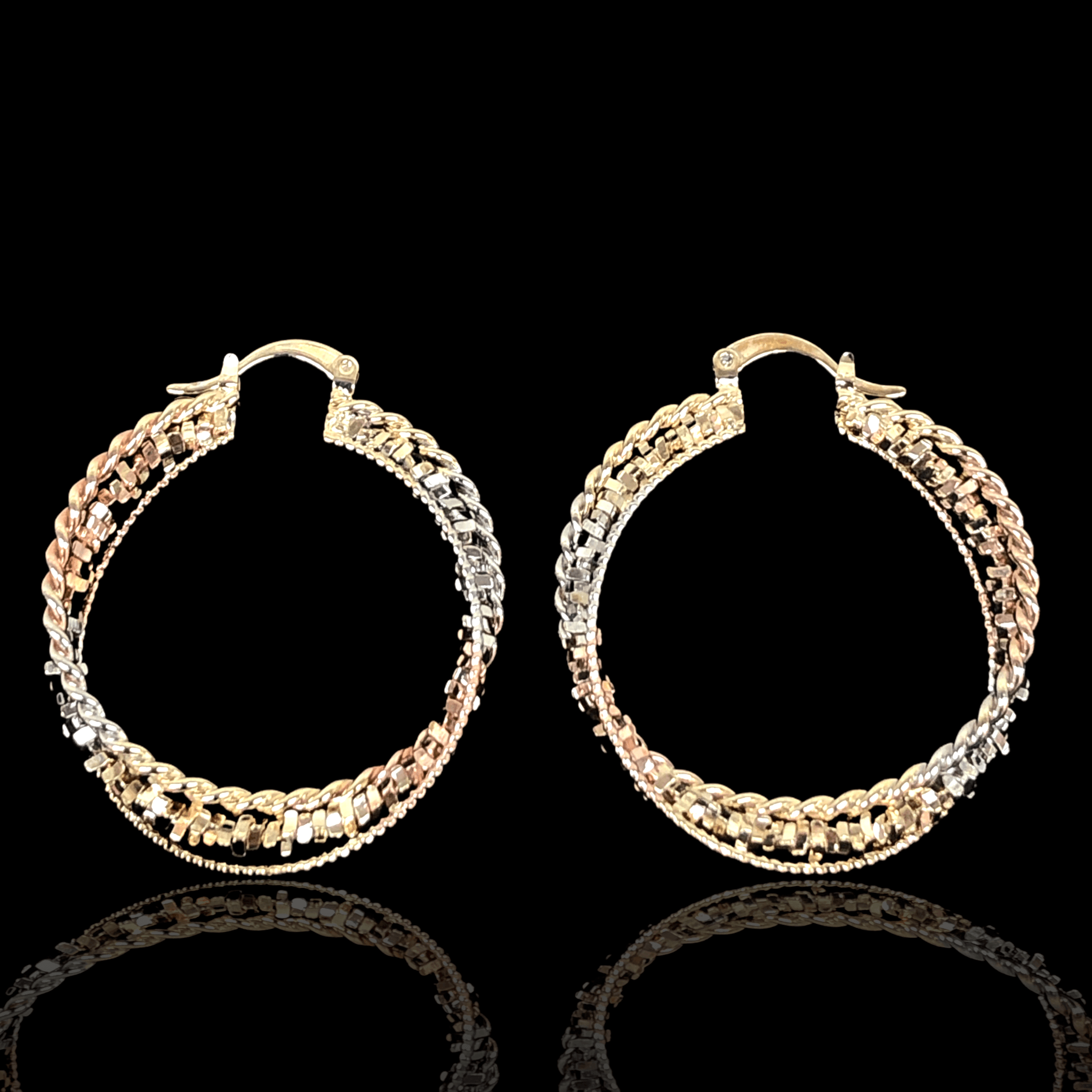 OLE 0310 -18K Gold Filled Oro Laminado EARRINGS, NEW - KUANIA