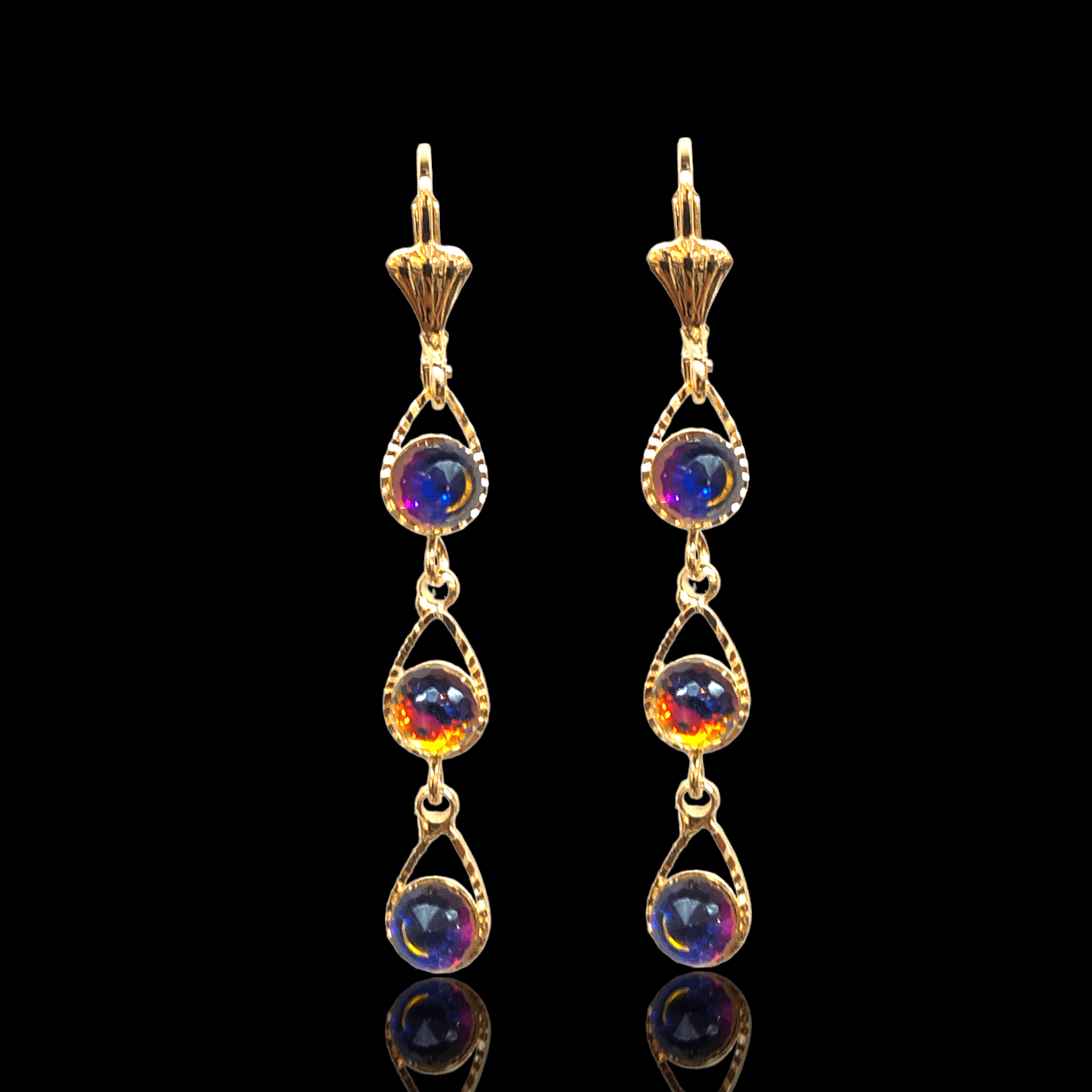 OLE 0313 -18K Gold Filled Oro Laminado EARRINGS, NEW - KUANIA