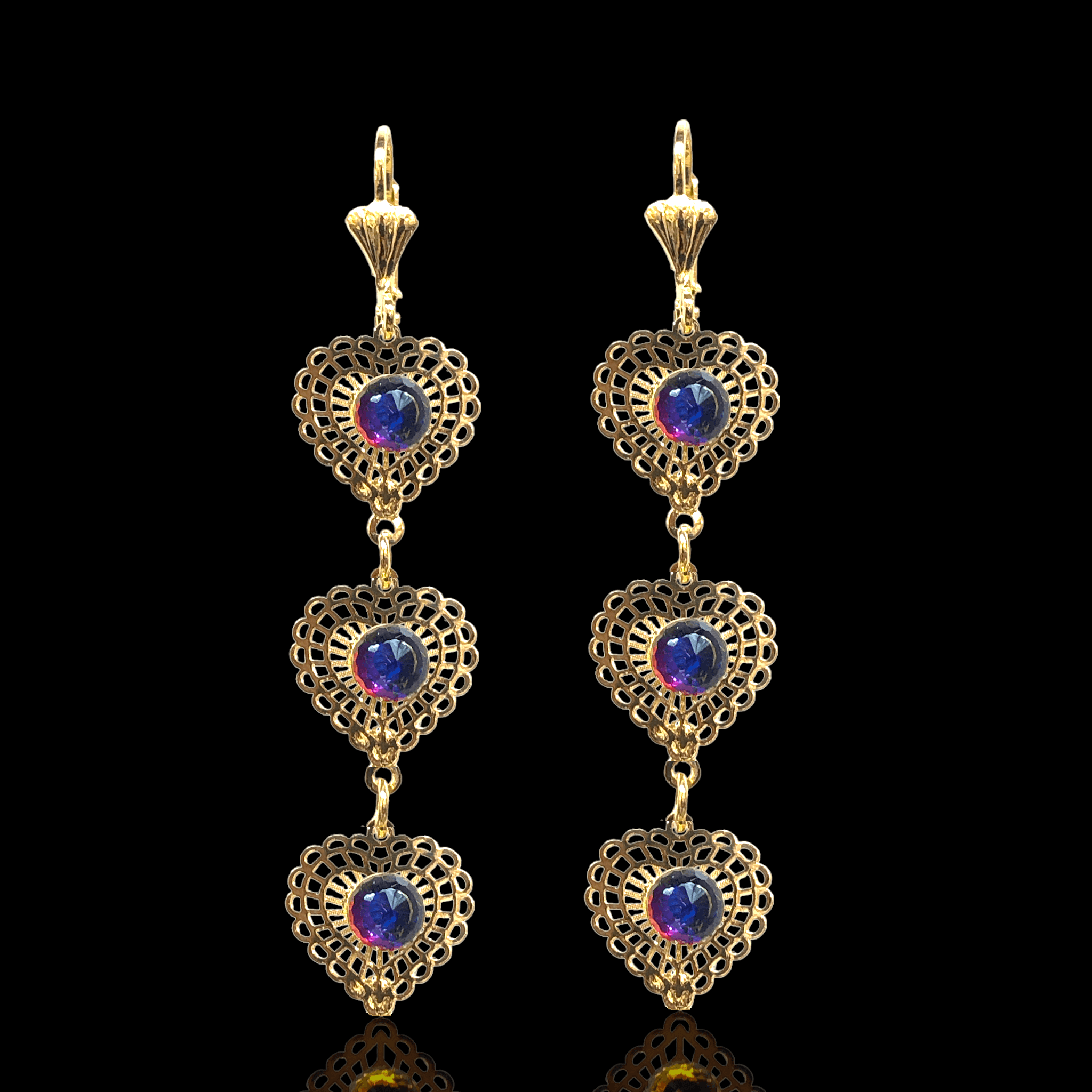 OLE 0314 -18K Gold Filled Oro Laminado EARRINGS, NEW - KUANIA