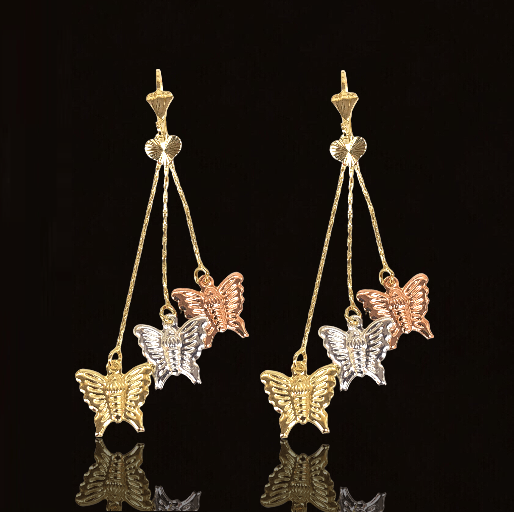 OLE 0322 -18K Gold Filled Oro Laminado EARRINGS, NEW - KUANIA