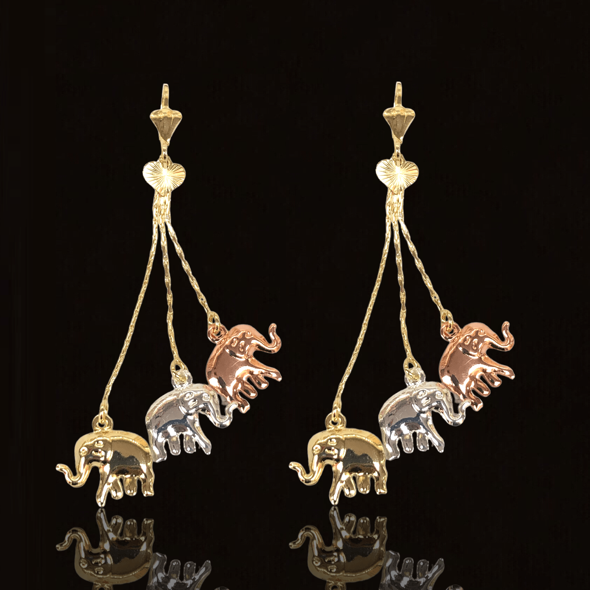 OLE 0323 -18K Gold Filled Oro Laminado EARRINGS, NEW - KUANIA