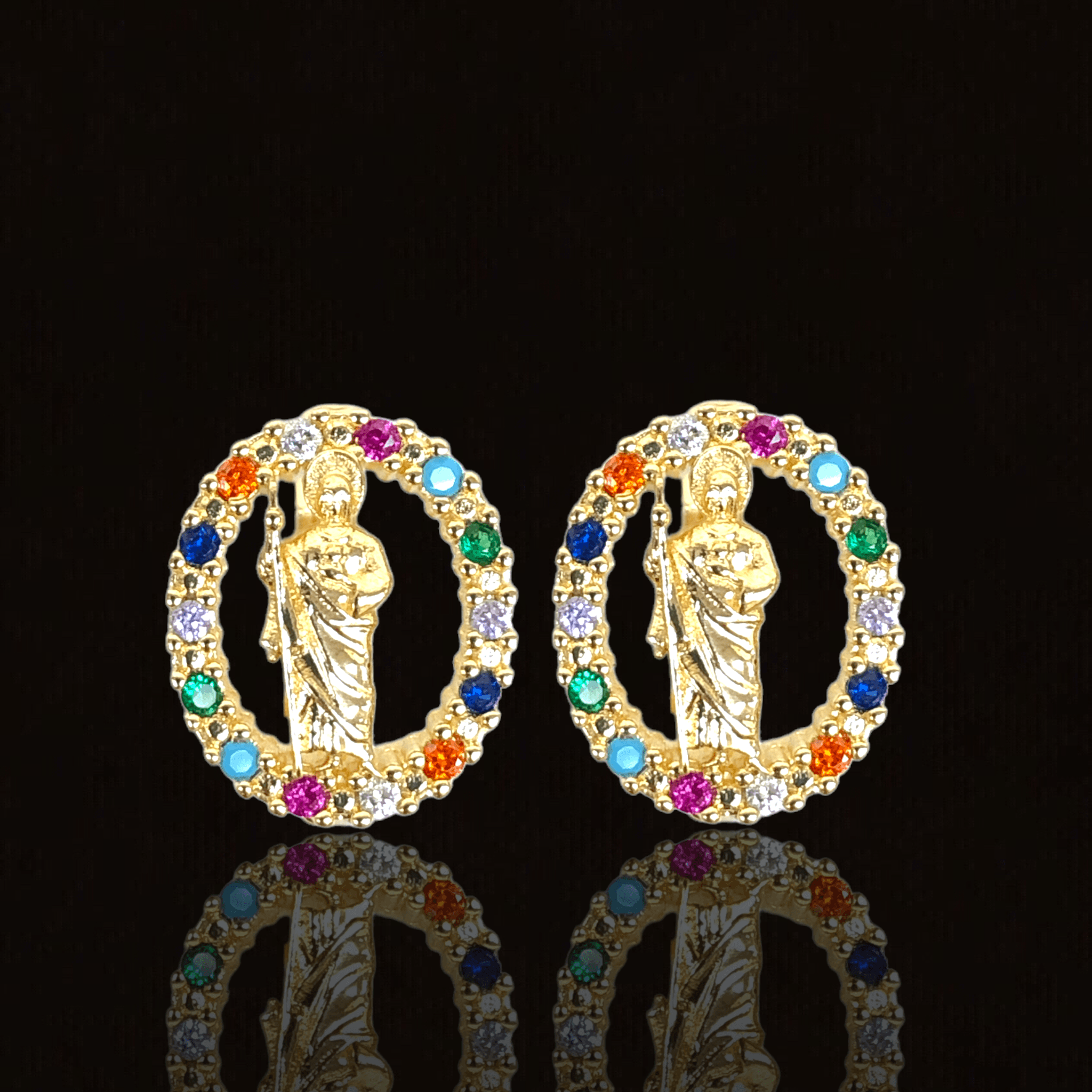 OLE 0328 -18K Gold Filled Oro Laminado EARRINGS, NEW - KUANIA