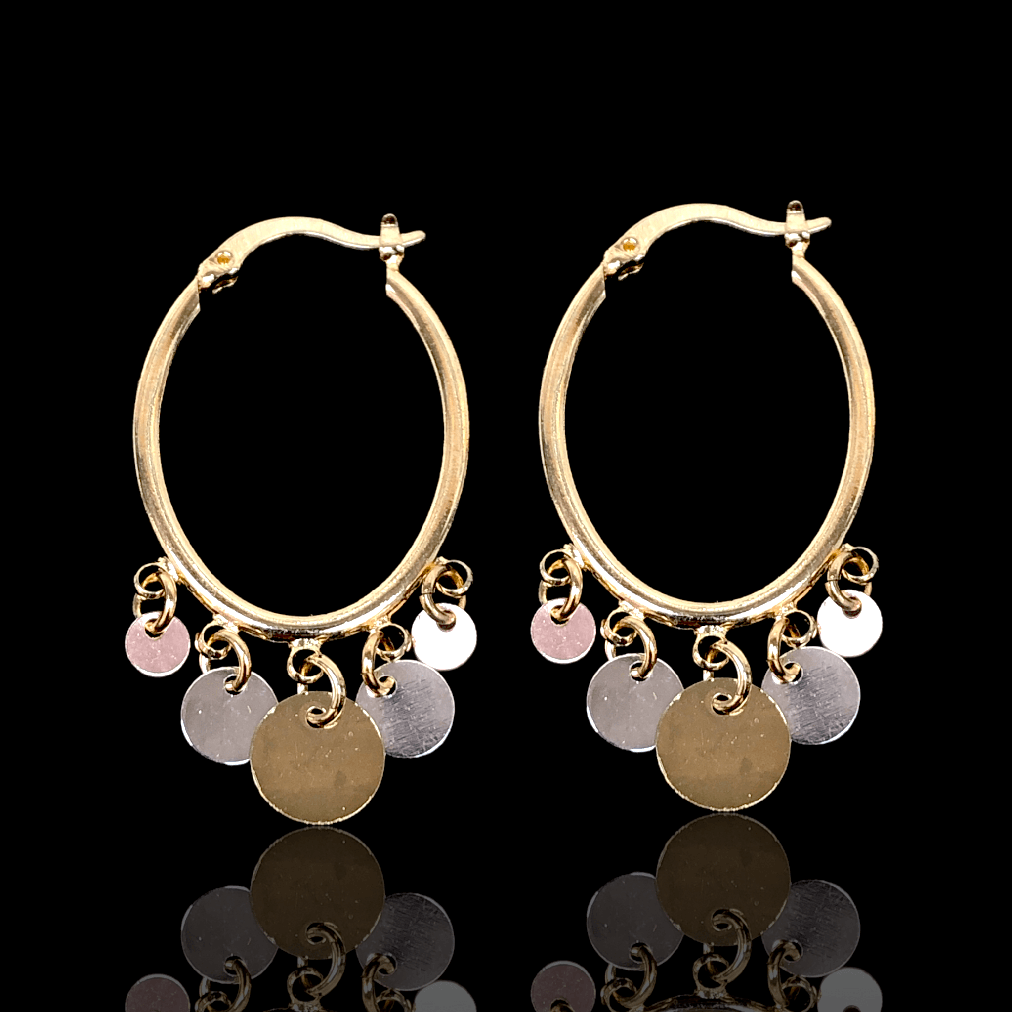OLE 0337 -18K Gold Filled Oro Laminado EARRINGS, NEW - KUANIA