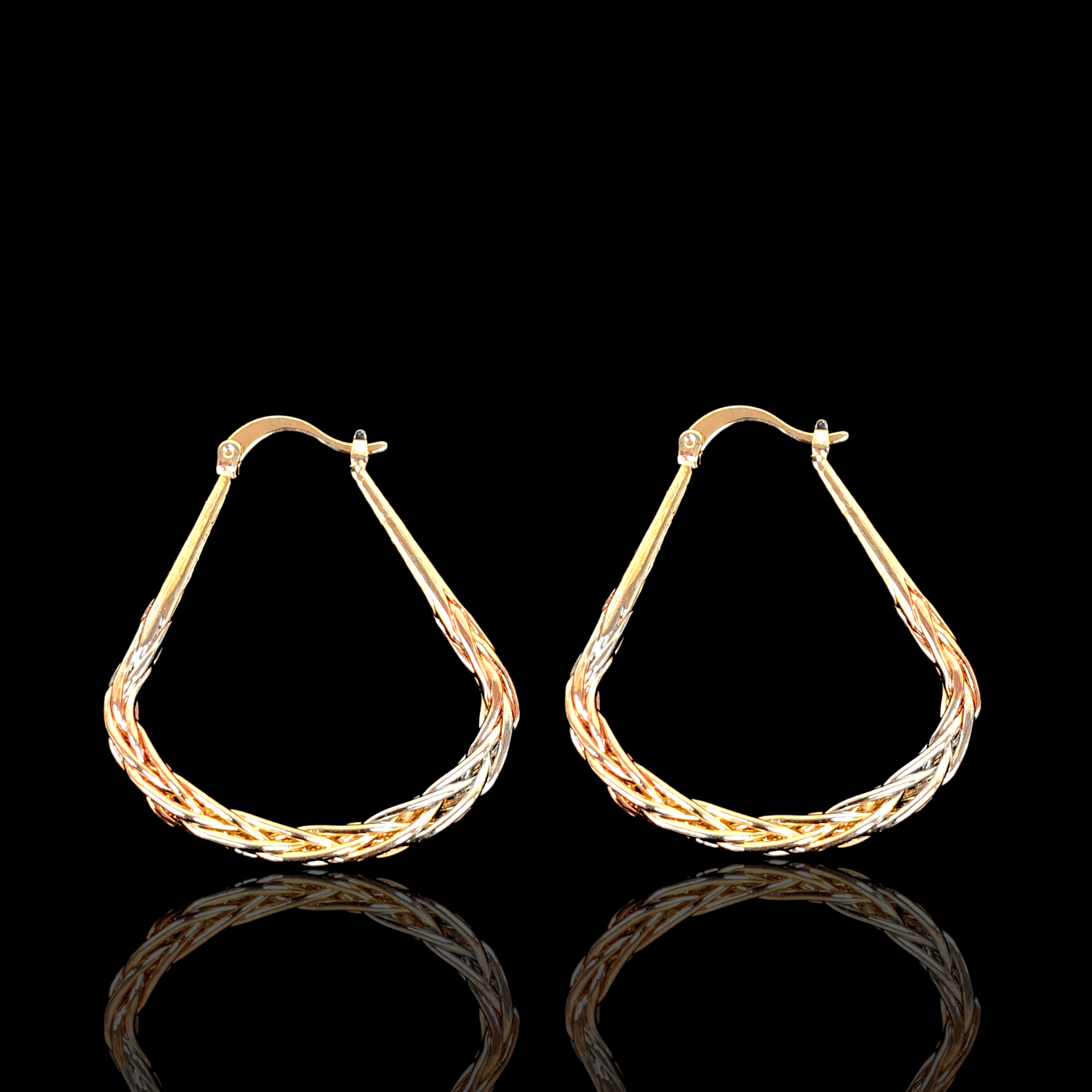 OLE 0339 -18K Gold Filled Oro Laminado EARRINGS, NEW - KUANIA