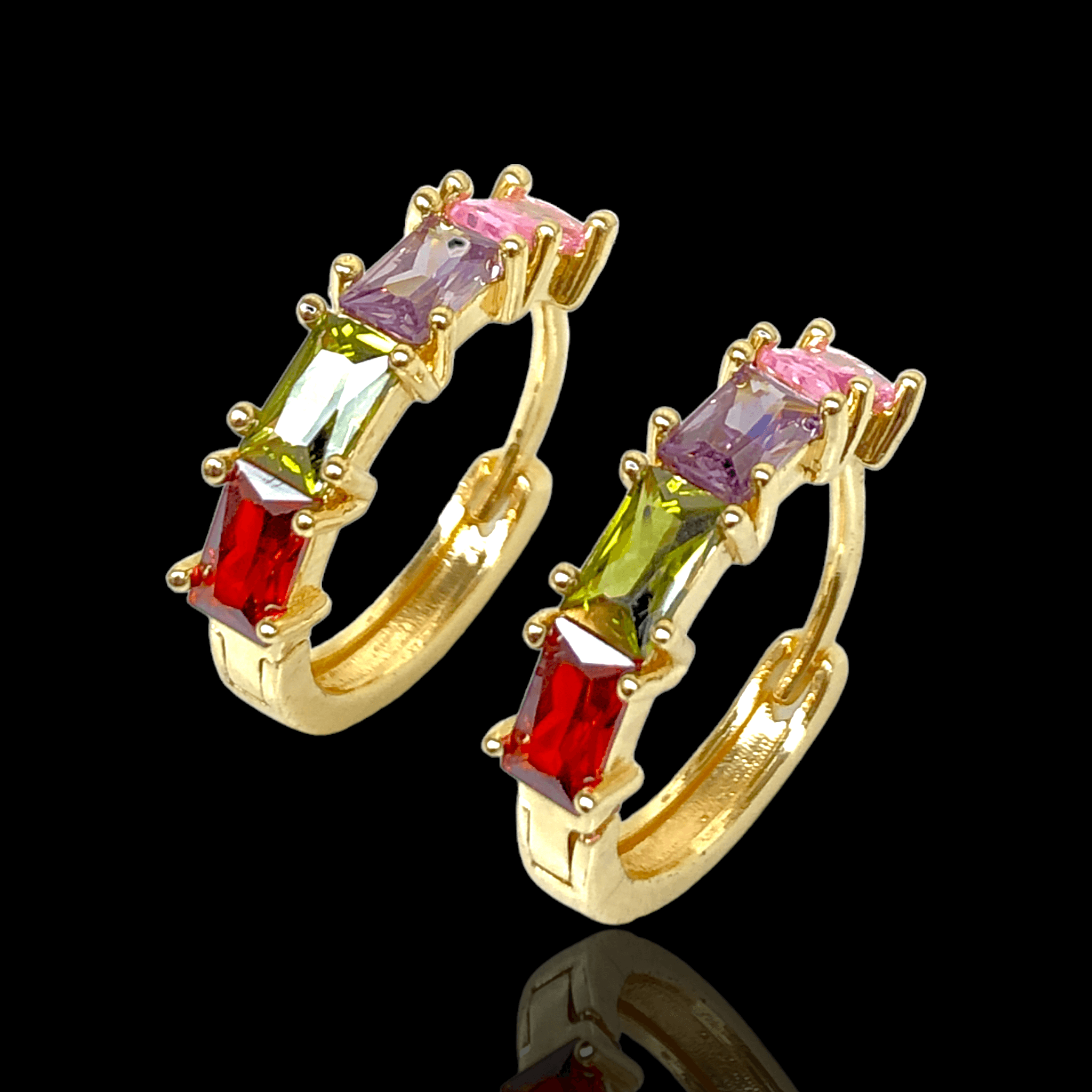 OLE 0340 -18K Gold Filled Oro Laminado EARRINGS, NEW - KUANIA