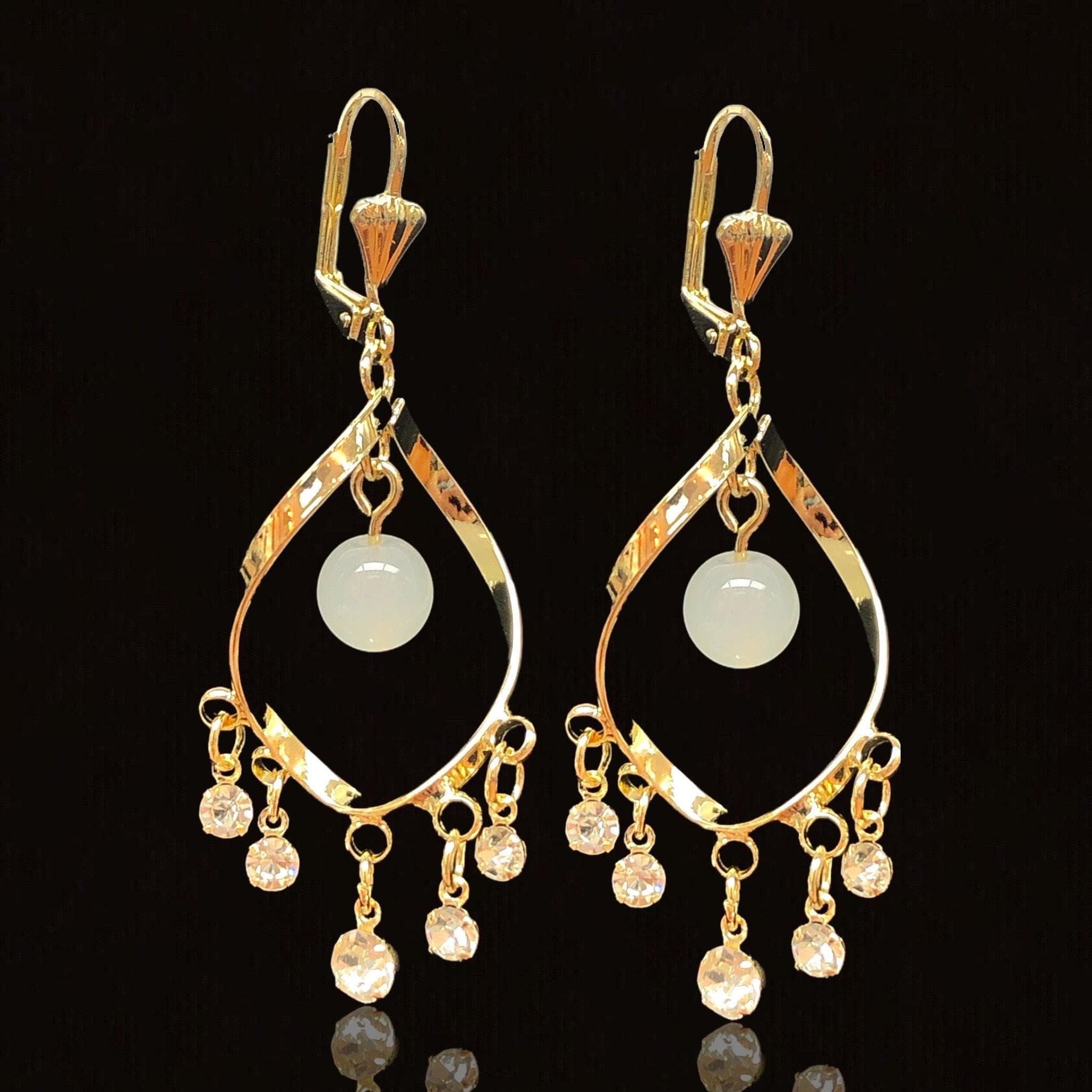 OLE 0341 -18K Gold Filled Oro Laminado EARRINGS, NEW - KUANIA