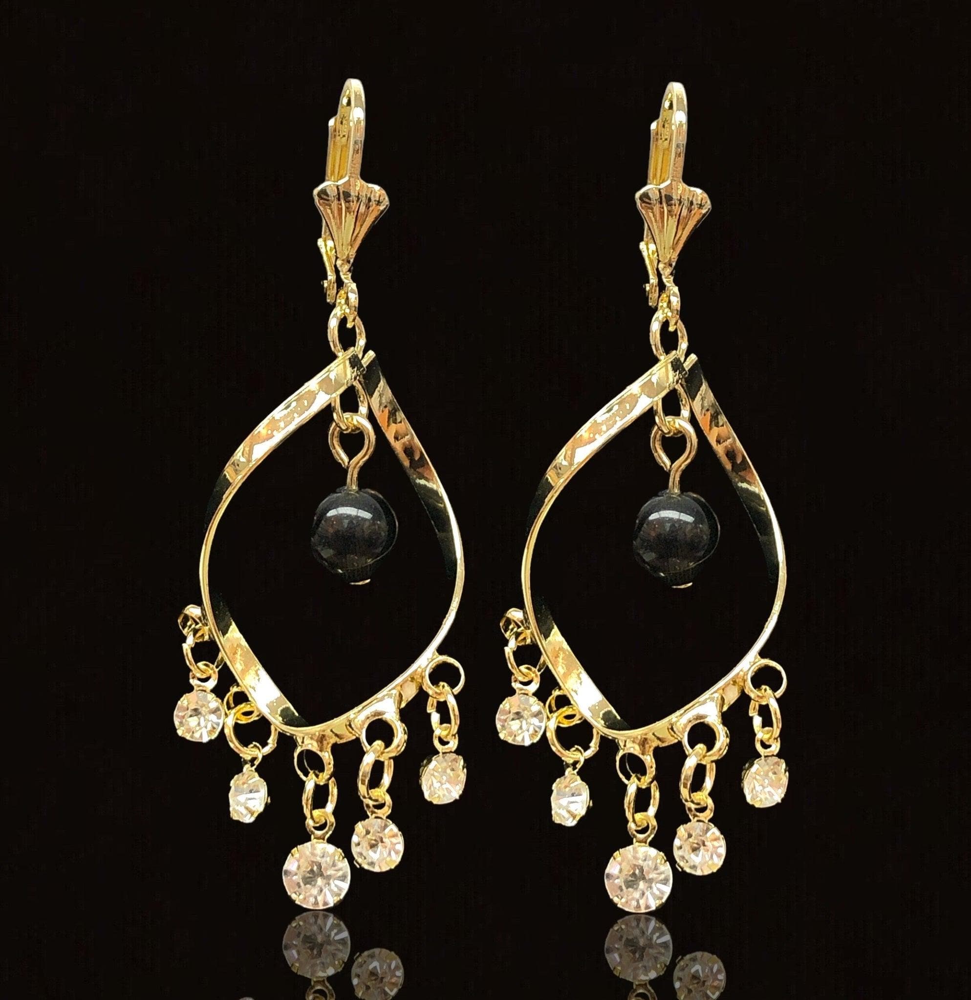 OLE 0341 -18K Gold Filled Oro Laminado EARRINGS, NEW - KUANIA