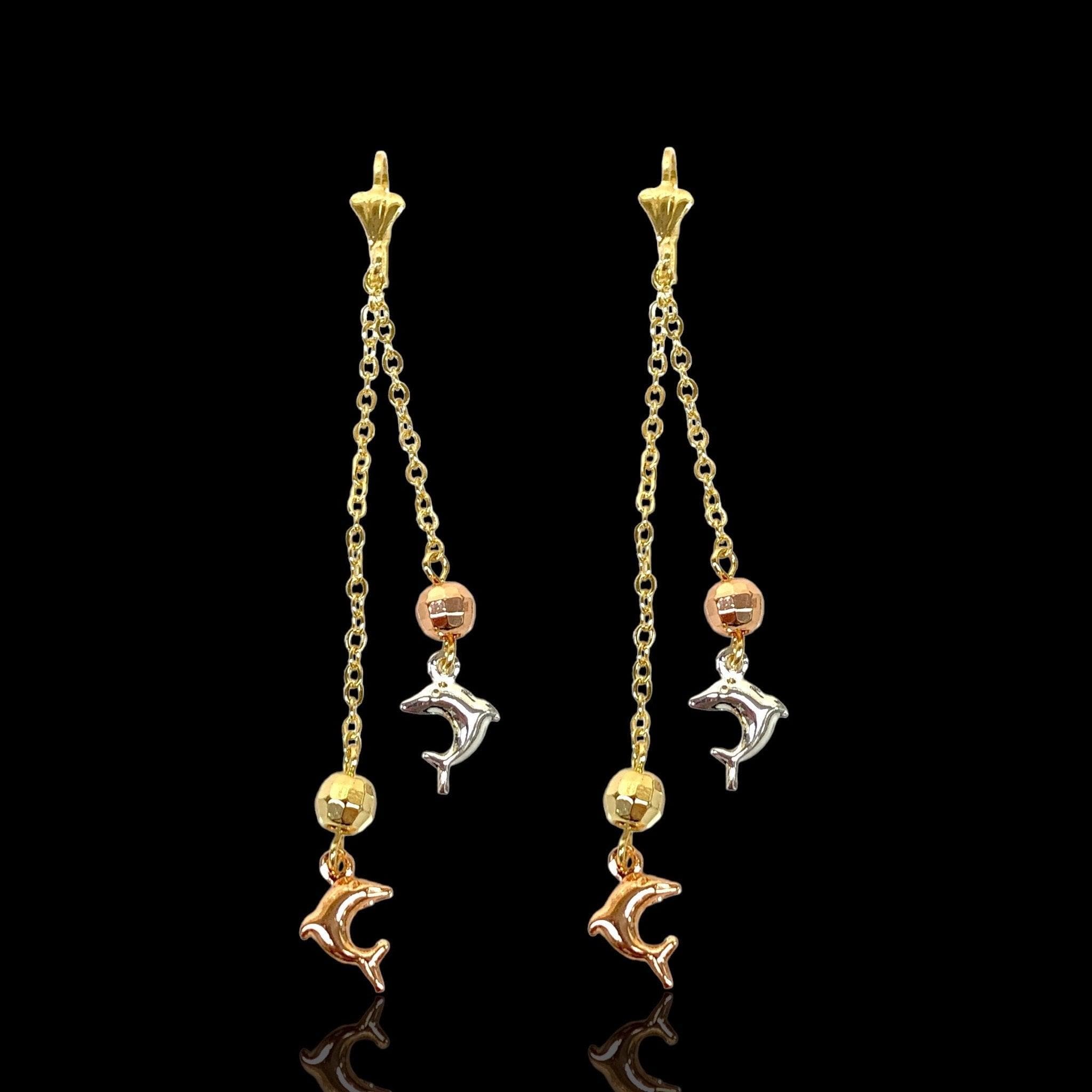 OLE 0348 -18K Gold Filled Oro Laminado EARRINGS, NEW - KUANIA