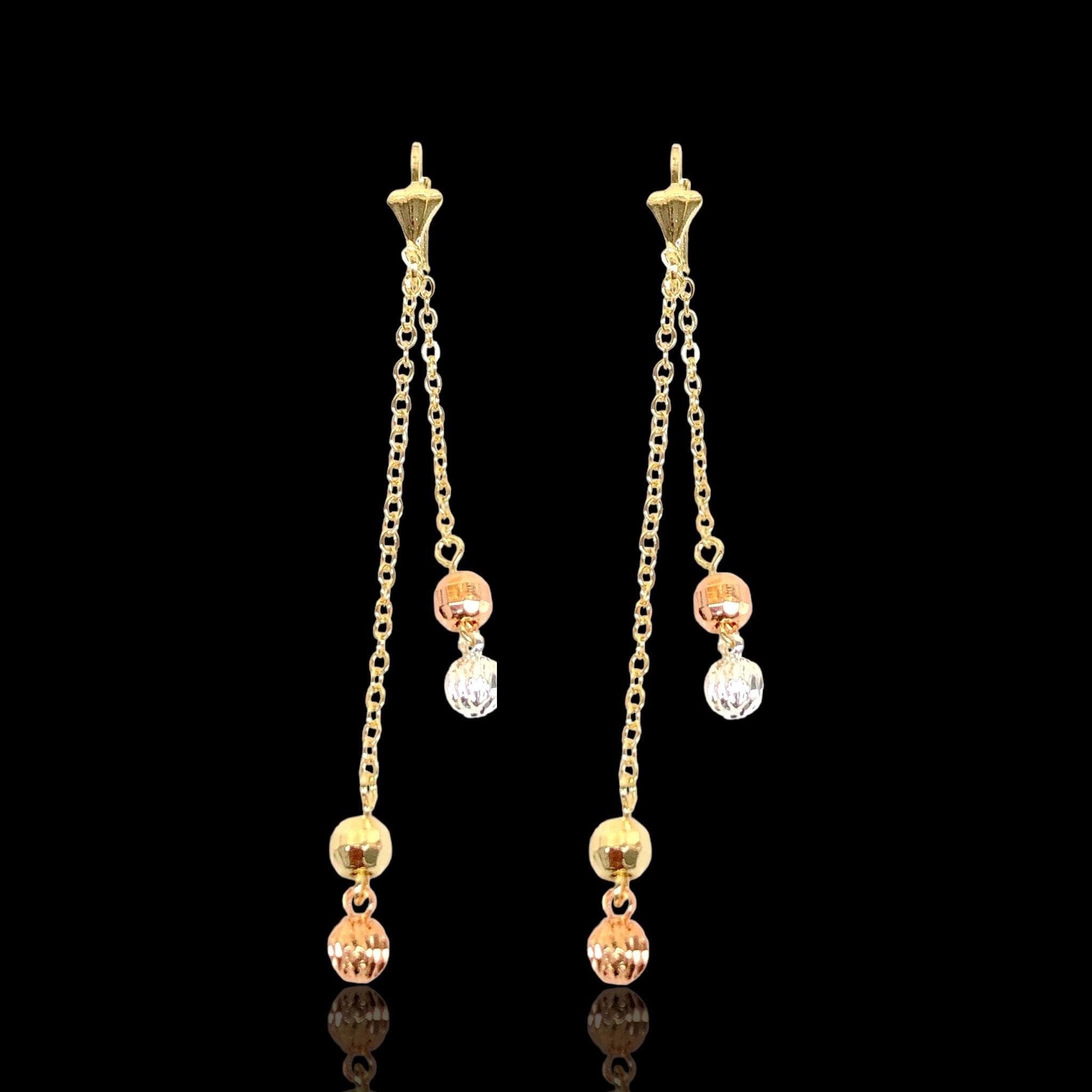 OLE 0351 -18K Gold Filled Oro Laminado EARRINGS, NEW - KUANIA