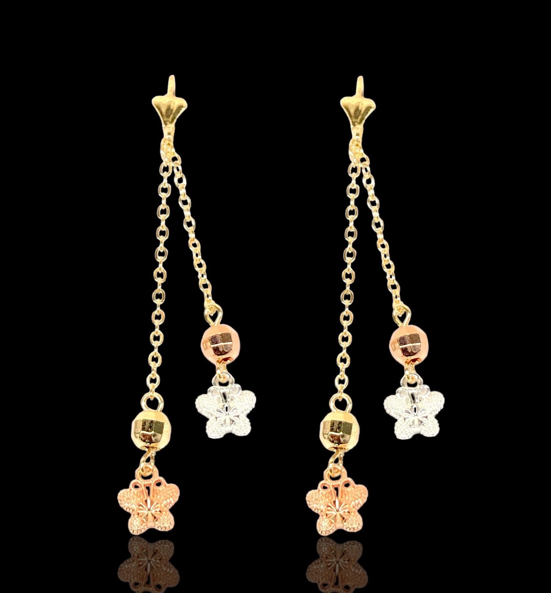 OLE 0352 -18K Gold Filled Oro Laminado EARRINGS, NEW - KUANIA