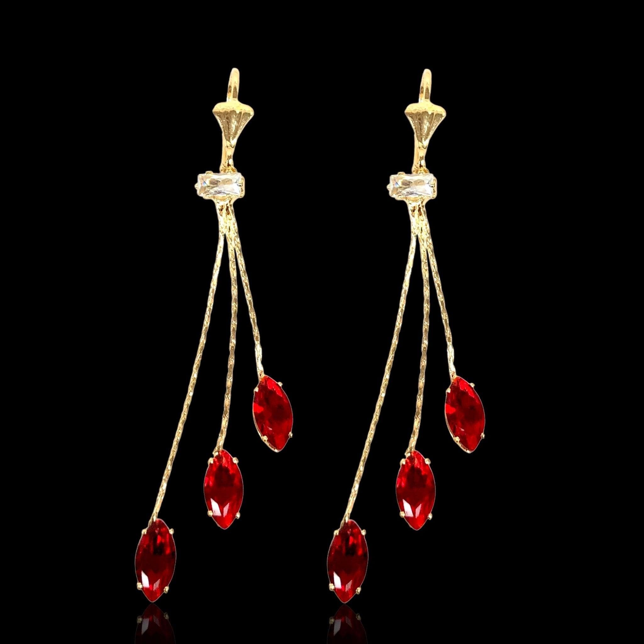 OLE 0372 -18K Gold Filled Oro Laminado EARRINGS, NEW - KUANIA