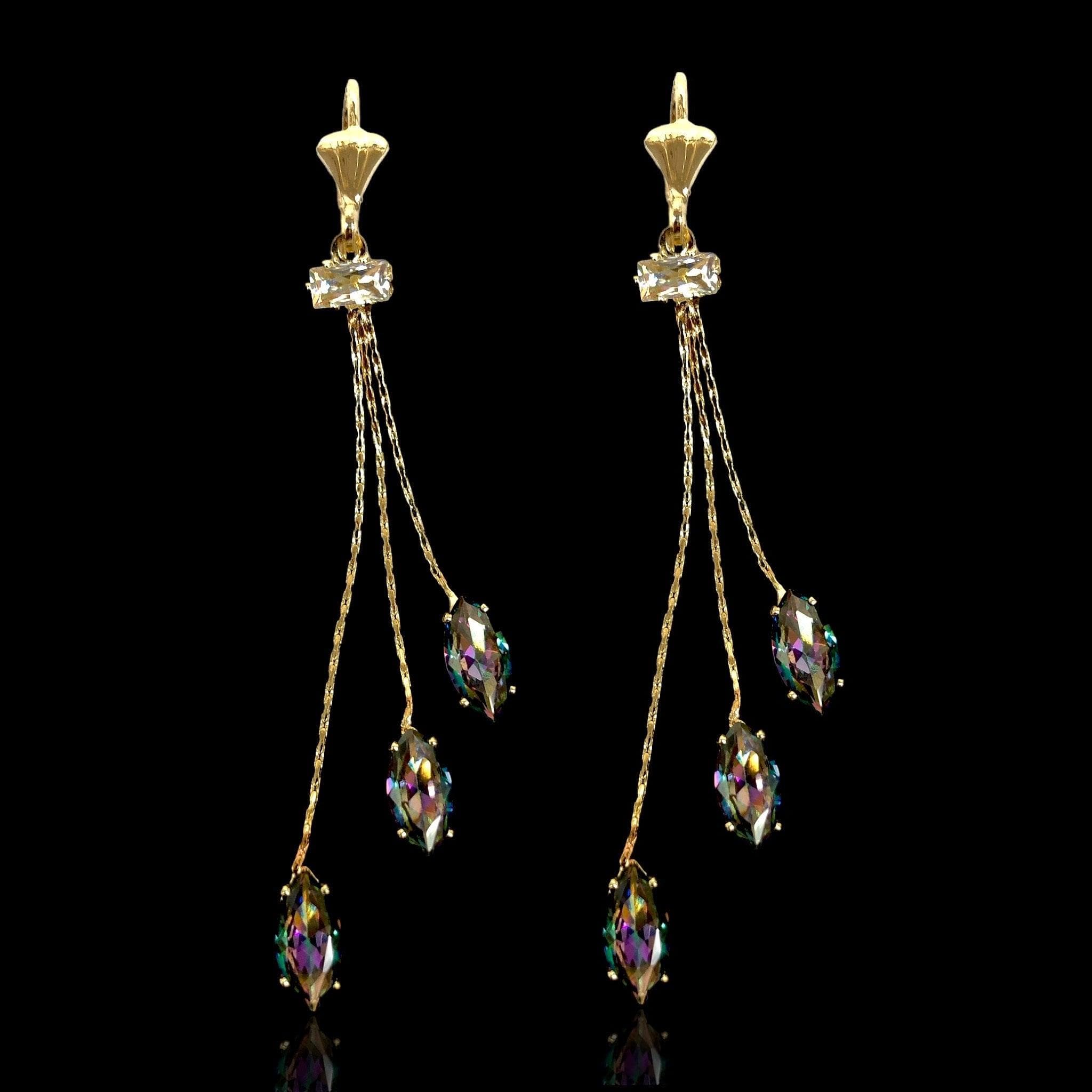 OLE 0372 -18K Gold Filled Oro Laminado EARRINGS, NEW - KUANIA