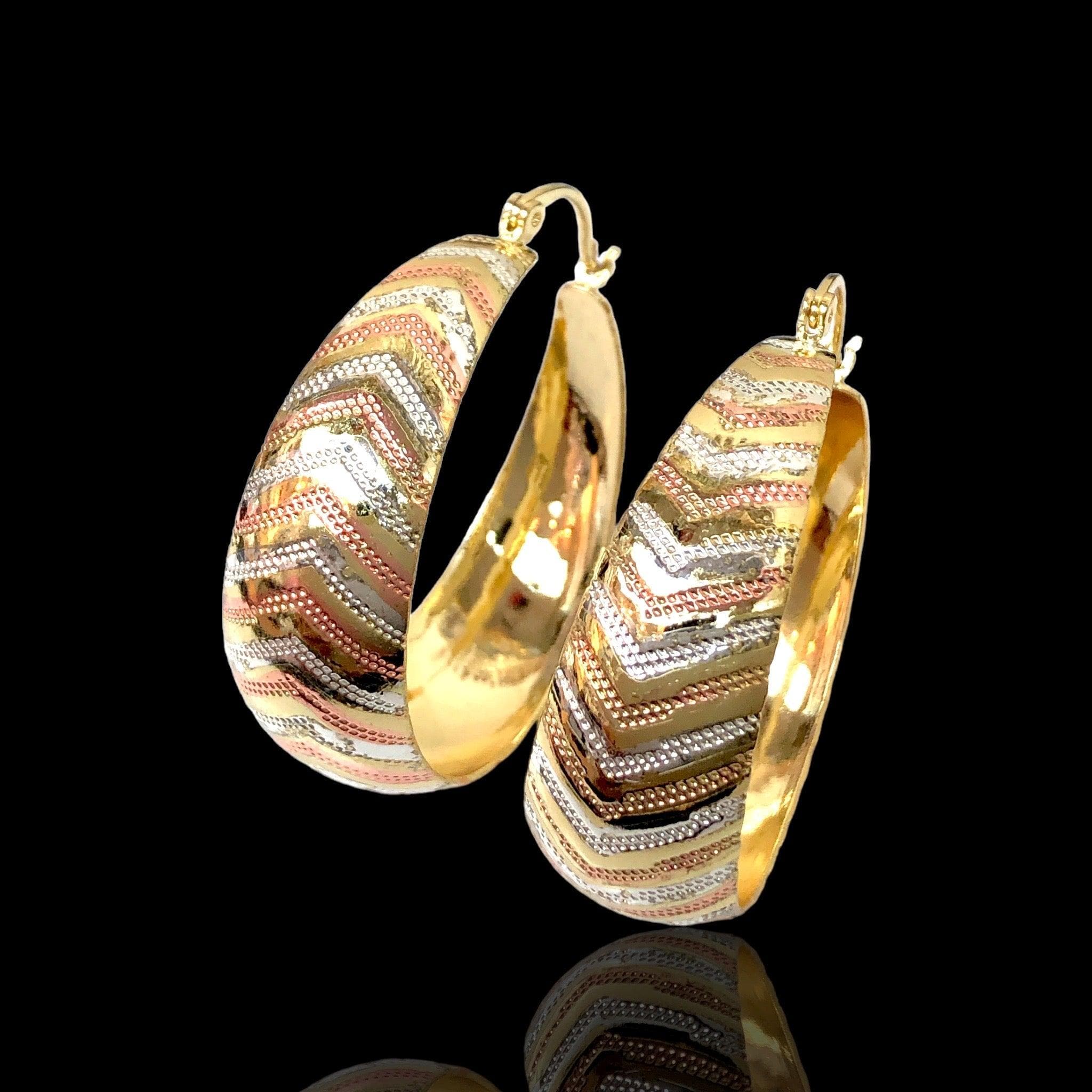 OLE 0375 -18K Gold Filled Oro Laminado EARRING, NEW - KUANIA
