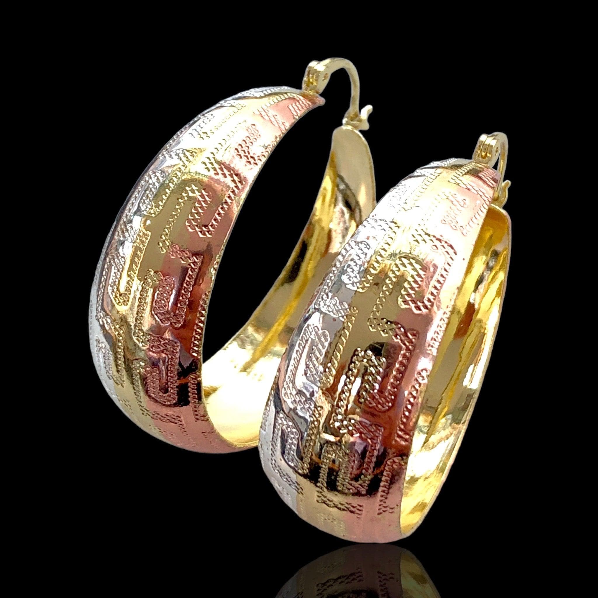 OLE 0377 -18K Gold Filled Oro Laminado EARRING, NEW - KUANIA