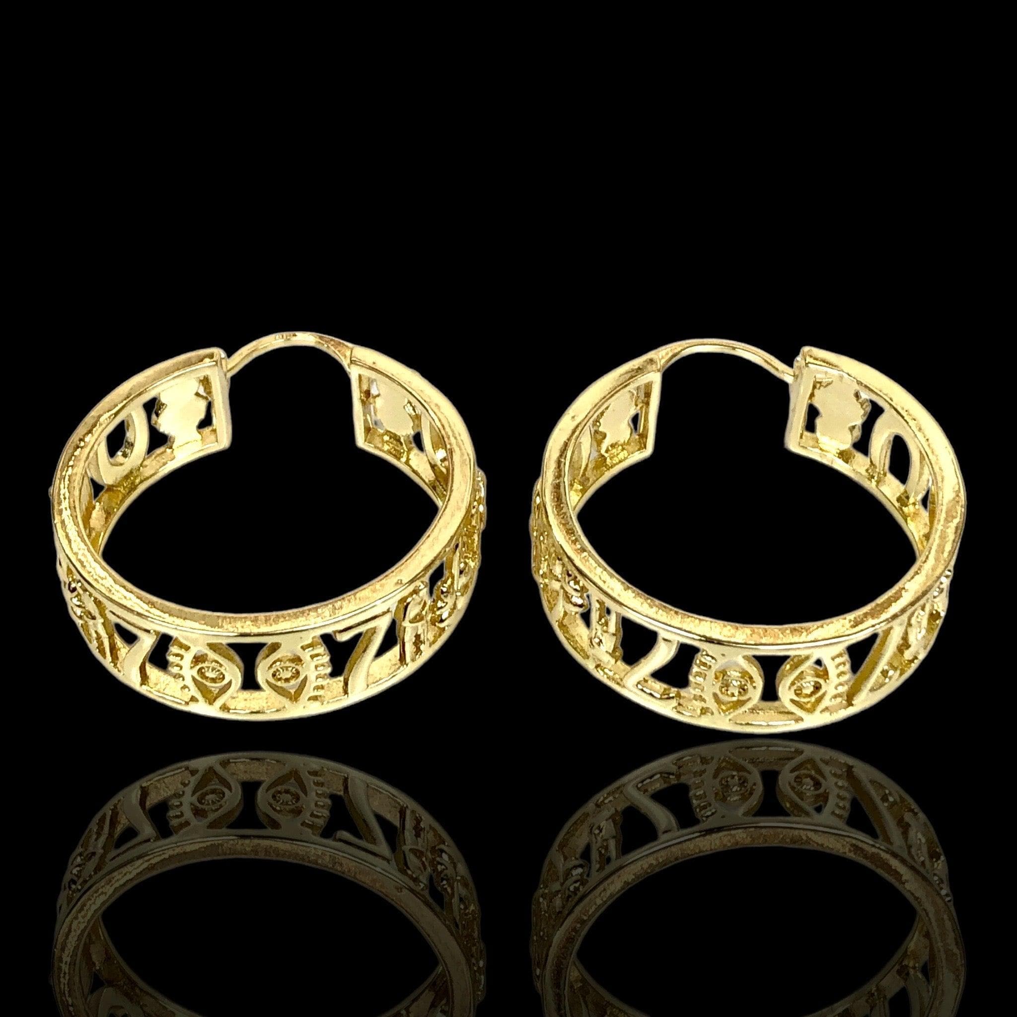 OLE 0381 -18K Gold Filled Oro Laminado EARRINGS, NEW - KUANIA