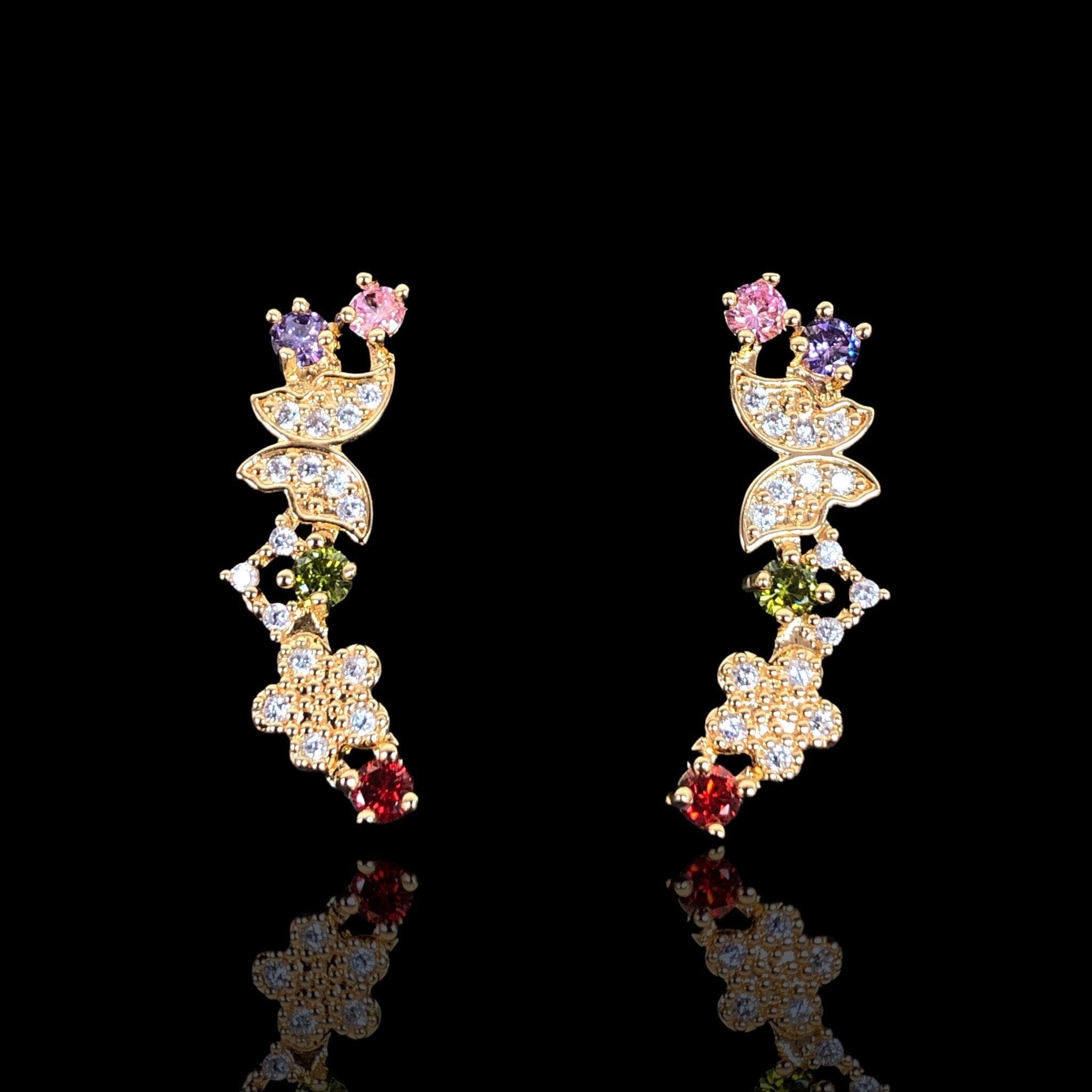 OLE 0383 -18K Gold Filled Oro Laminado EARRINGS, NEW - KUANIA