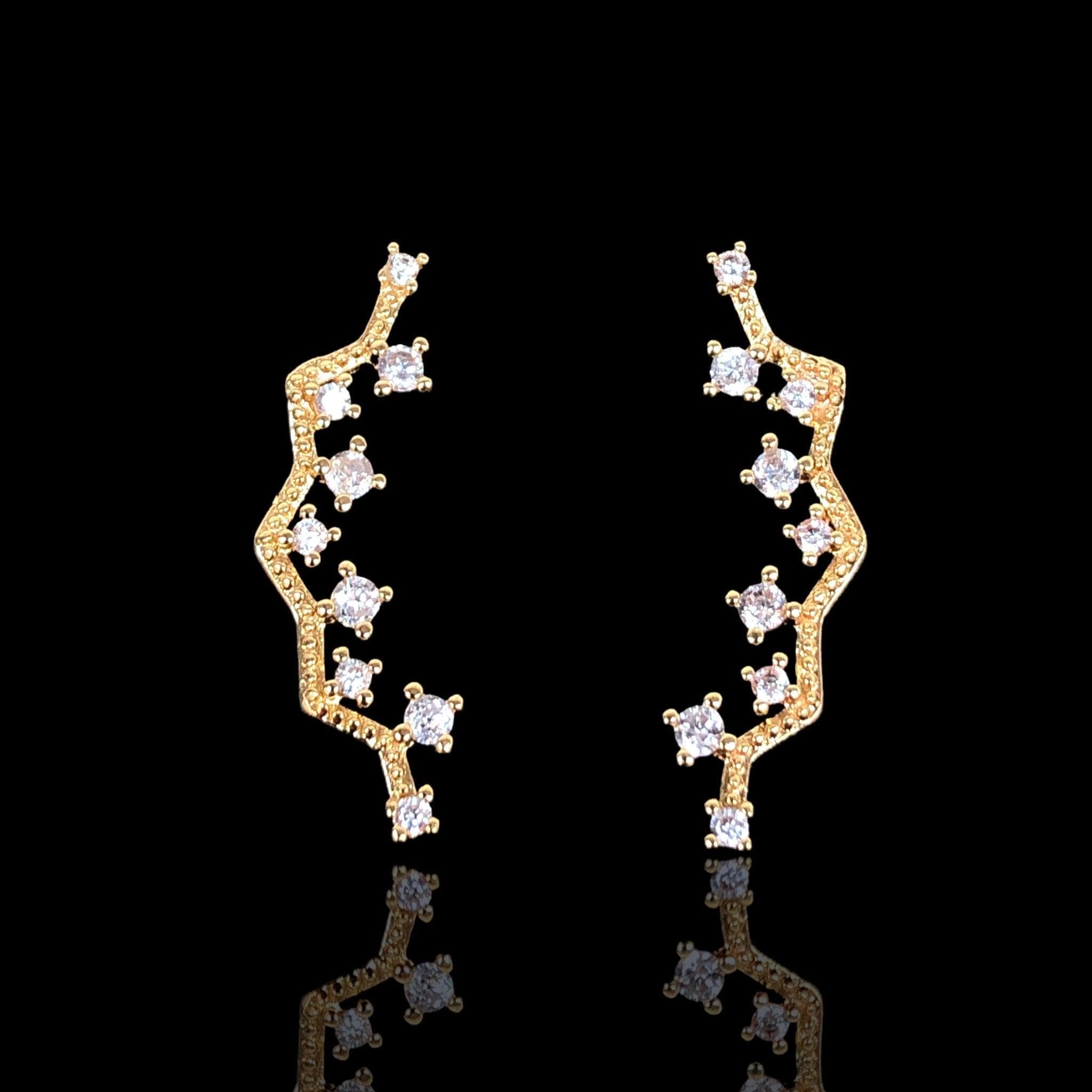 OLE 0385 -18K Gold Filled Oro Laminado EARRINGS, NEW - KUANIA