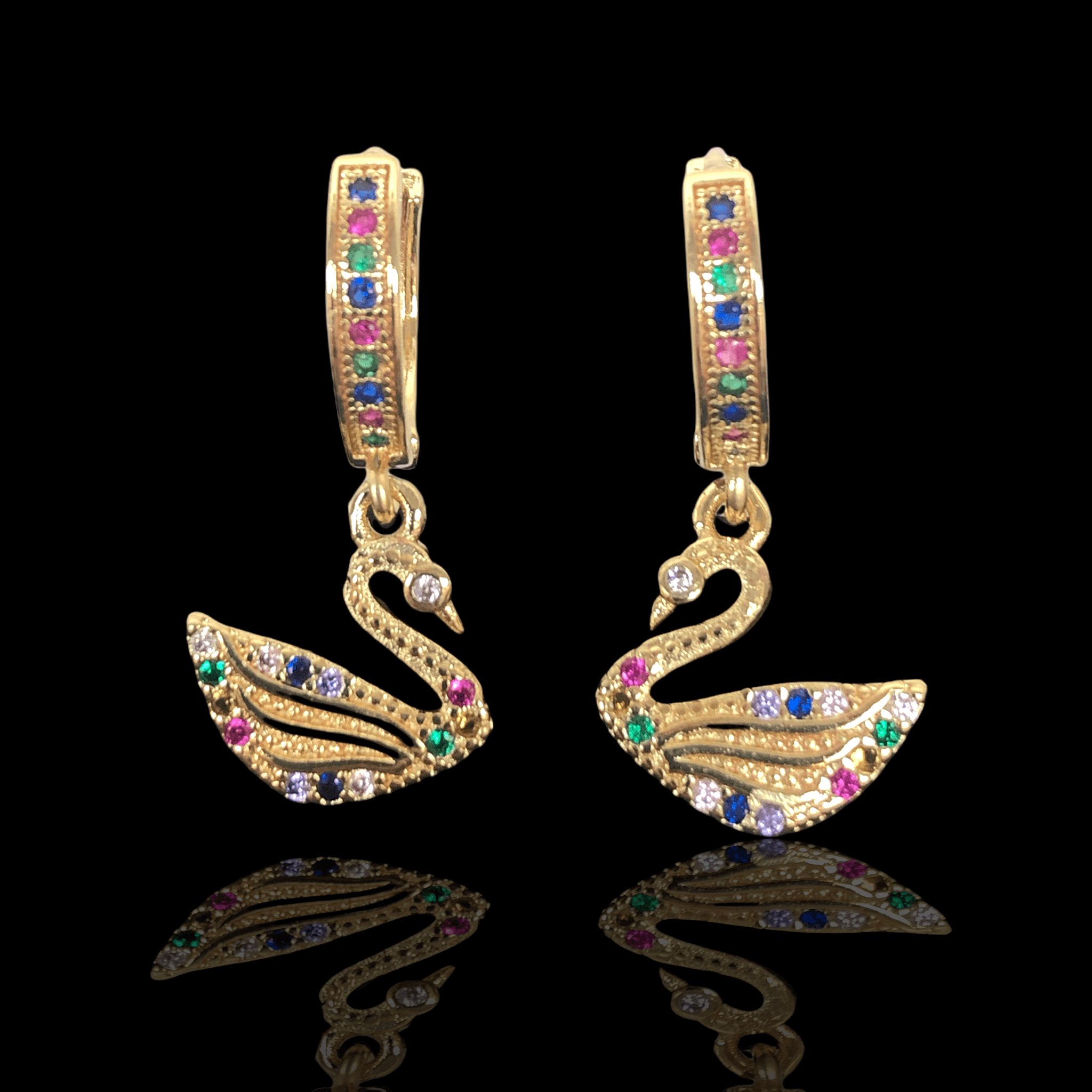 OLE 166 -18K Gold Filled Oro Laminado EARRINGS, NEW - KUANIA