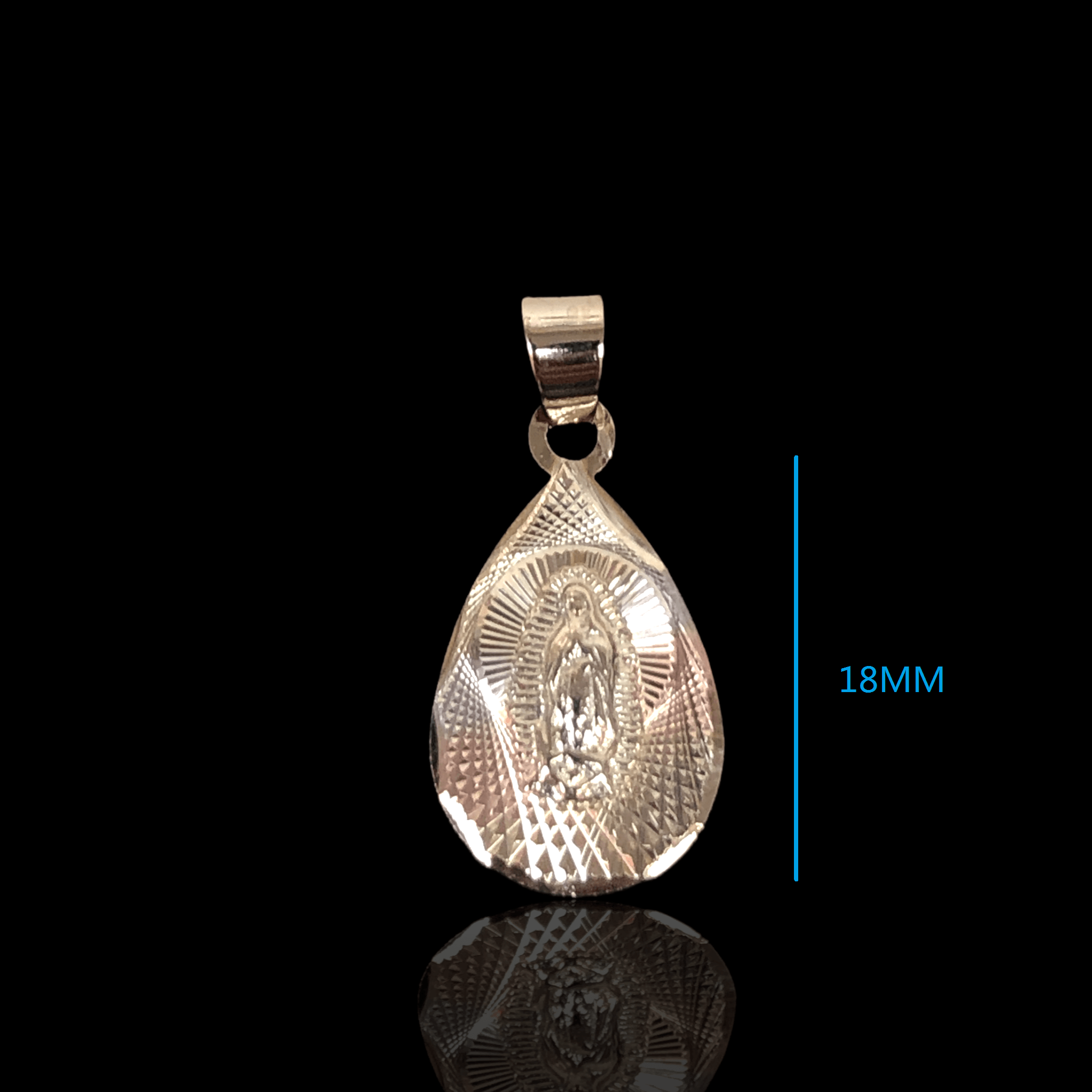 OLP 0201 -18K Gold Filled Oro Laminado 3 TONE, GUADALUPE, NEW, PENDANT - KUANIA